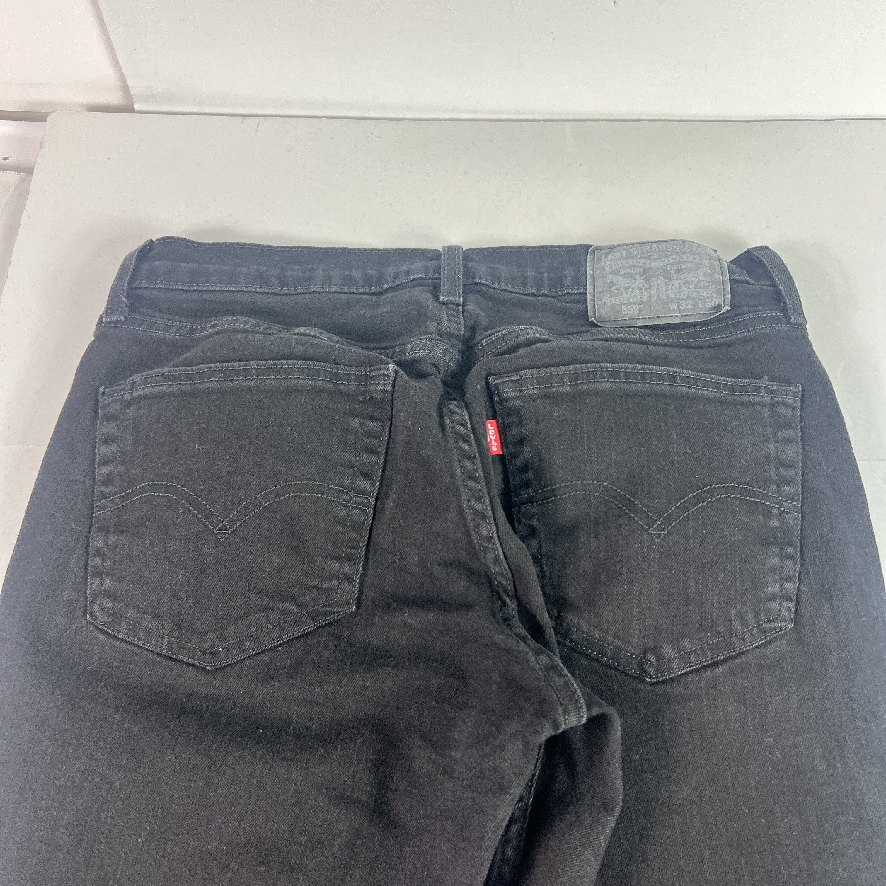 Levi's Levi's Jeans 559 Relaxed Straight Black Faded Stretch Denim Size US 33 - 11 Thumbnail