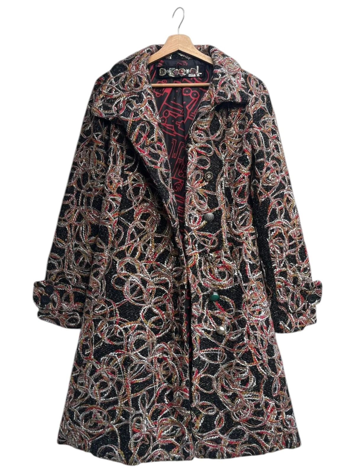 Desigual Desigual Twisted Boucle Fitted Coat Size 38 Size M / US 6-8 / IT 42-44 - 3 Thumbnail