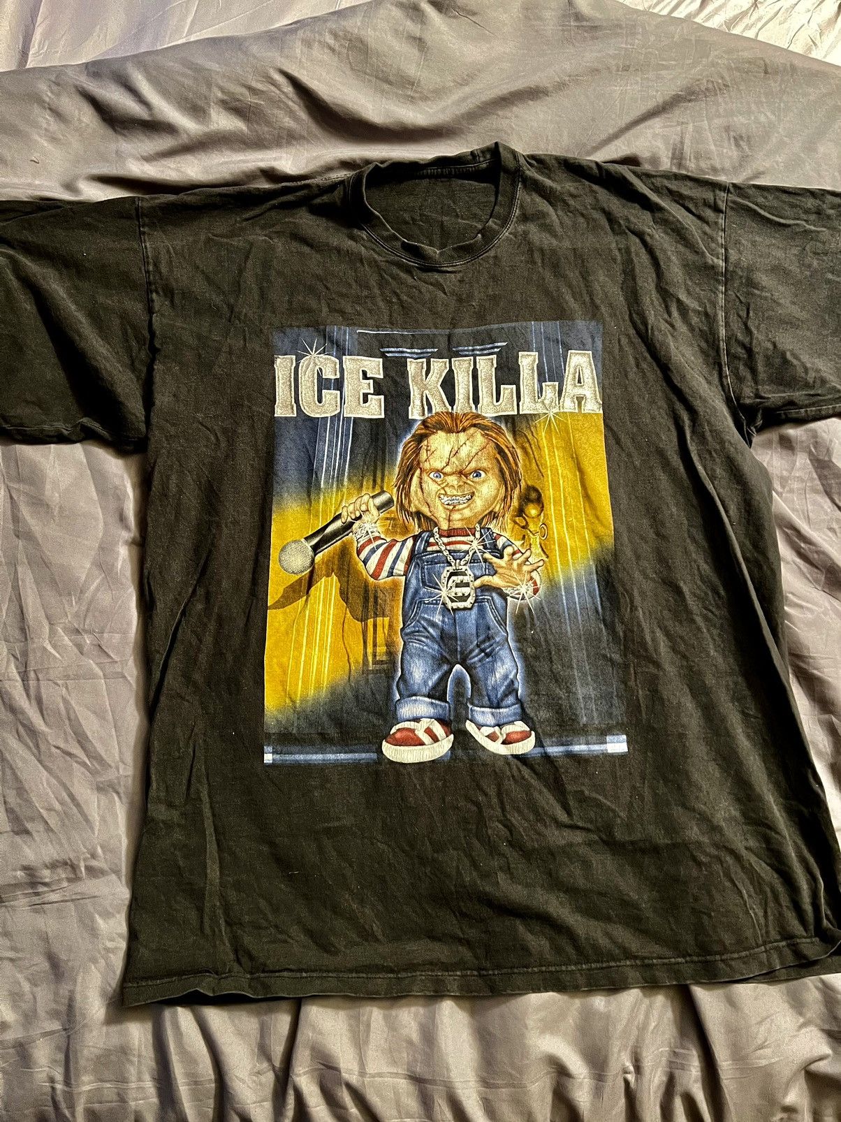 image of Chucky “Ice Kill” Vintage Tee in Black, Men's (Size 2XL)