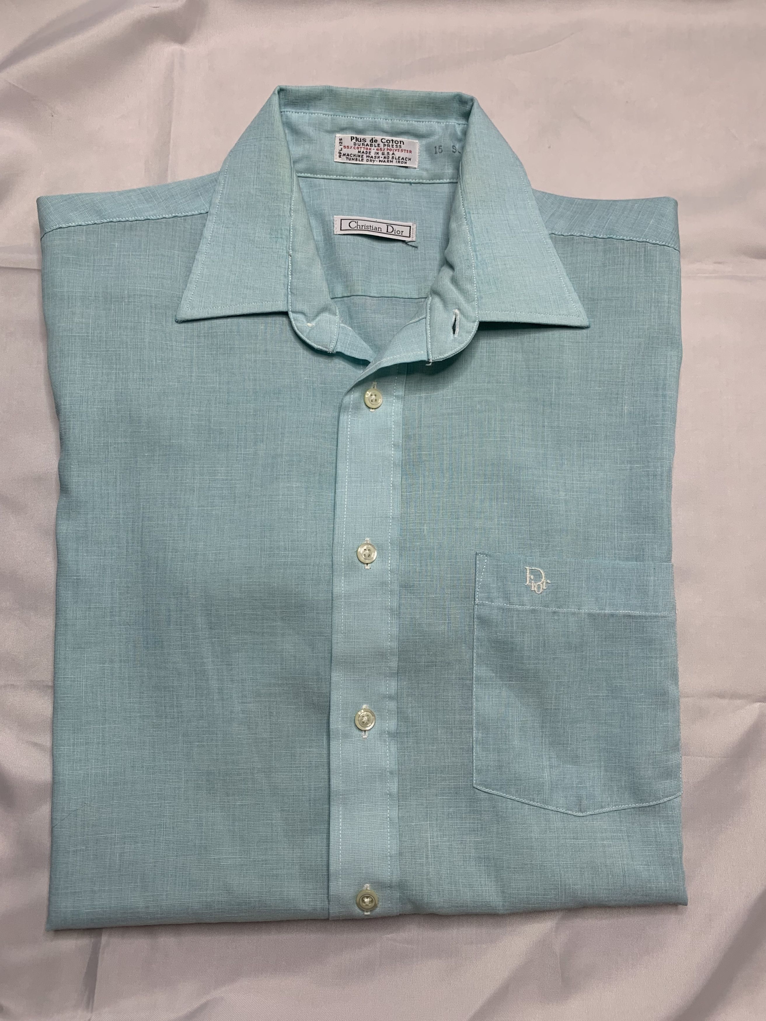 Christian Dior Monsieur Vintage Easter Blue Christian Dior Button Up Shirt Size US M / EU 48-50 / 2 - 1 Thumbnail