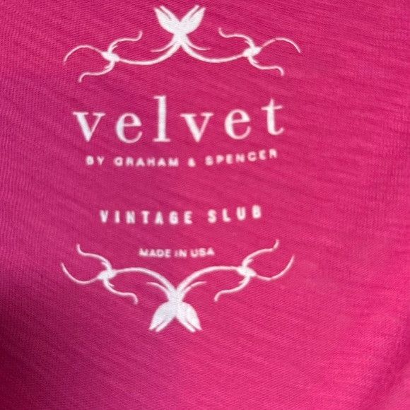 Velvet Velvet by Graham & Spencer Slub Pink V-Neck Tee Size S Size S / US 4 / IT 40 - 3 Thumbnail