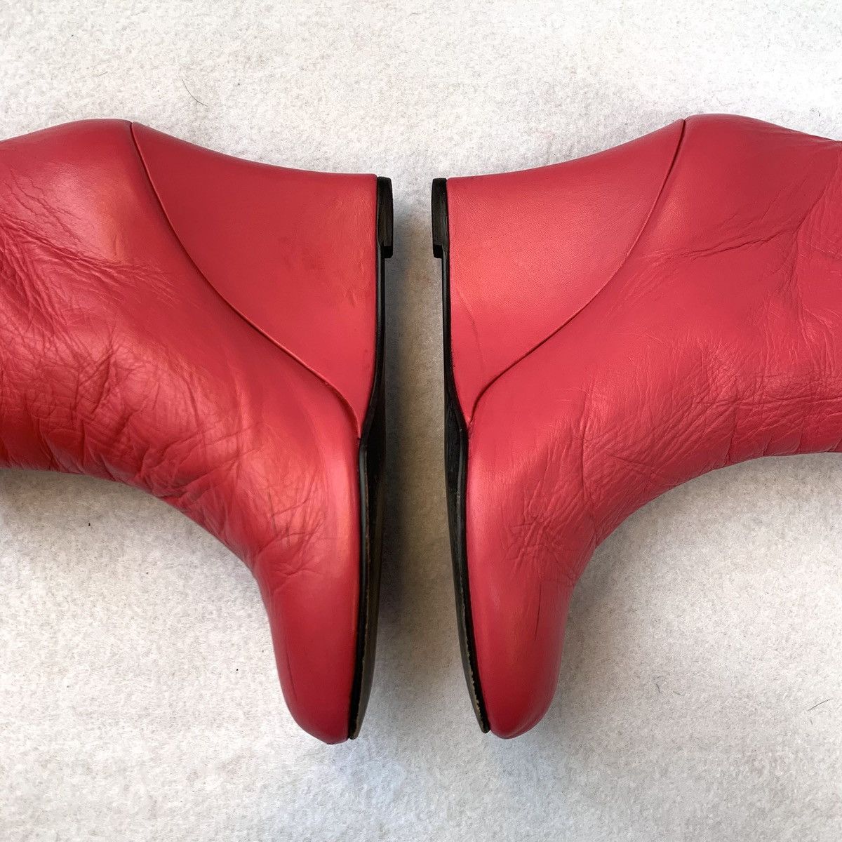 Limi Feu 1990s Limi Feu Sculpted Crimson Wedge Boots Size US 8 / IT 38 - 4 Thumbnail