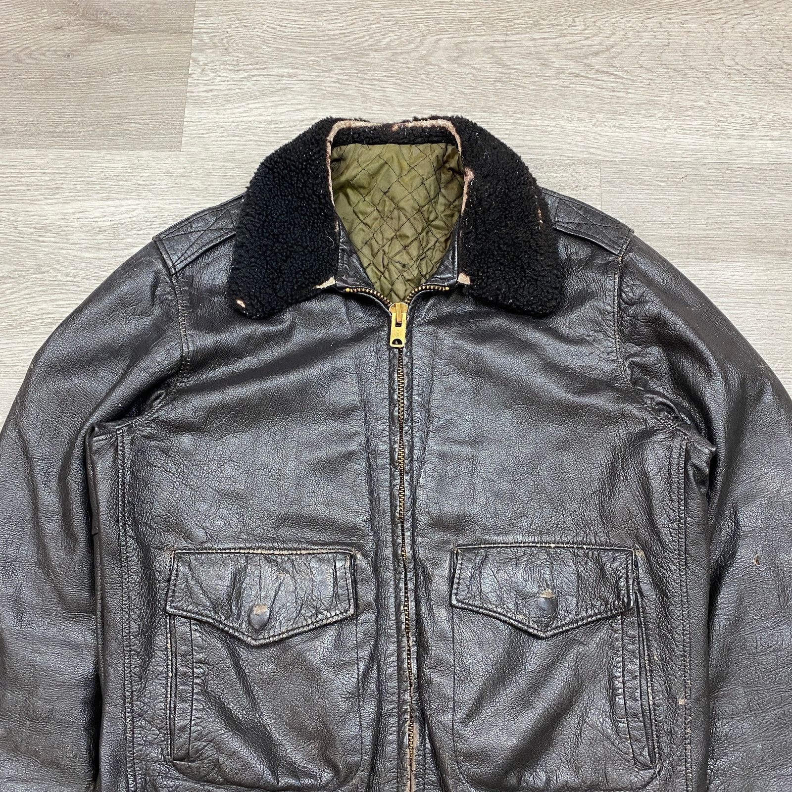 Vintage True Vintage 50s 60s Aviator Bomber Flight Jacket Talon L Size US L / EU 52-54 / 3 - 2 Thumbnail