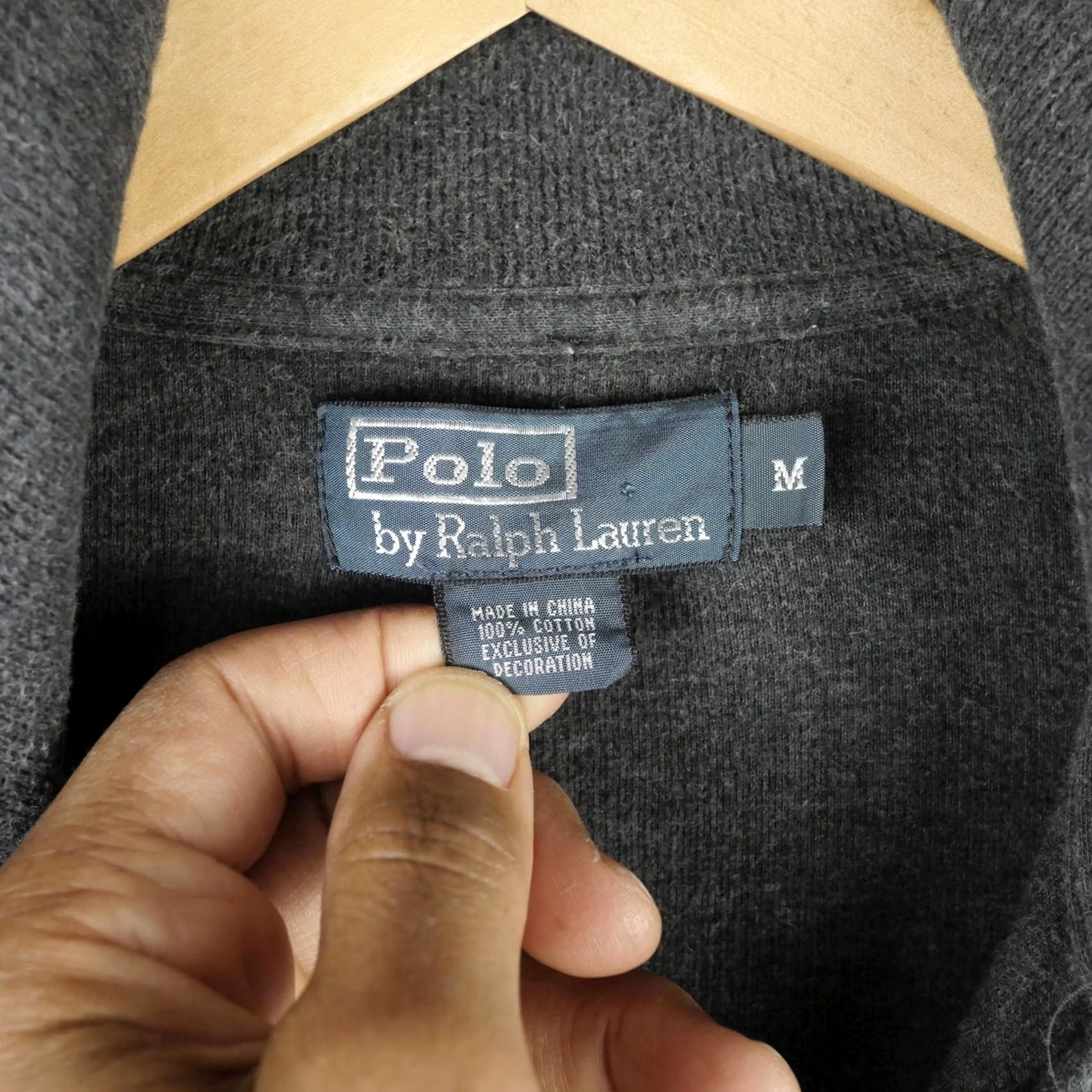 Polo Ralph Lauren Polo Ralph Lauren Sweater Mens Medium Gray Cotton 1/4 Zip Mock Neck Pullover Size US M / EU 48-50 / 2 - 5 Thumbnail