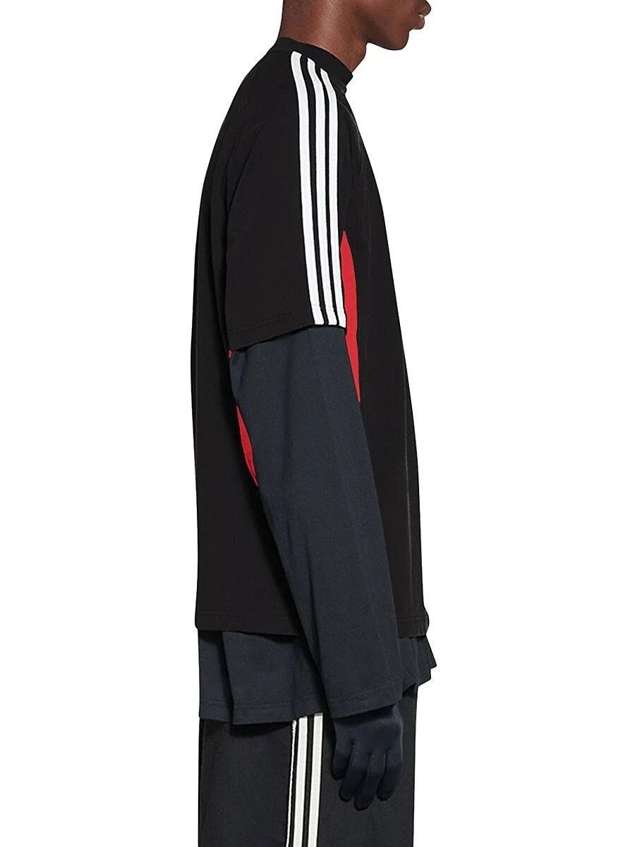 Adidas × Balenciaga o1srvl11e0424 T-Shirt Medium Fit in Black/White/Red Size US S / EU 44-46 / 1 - 2 Thumbnail