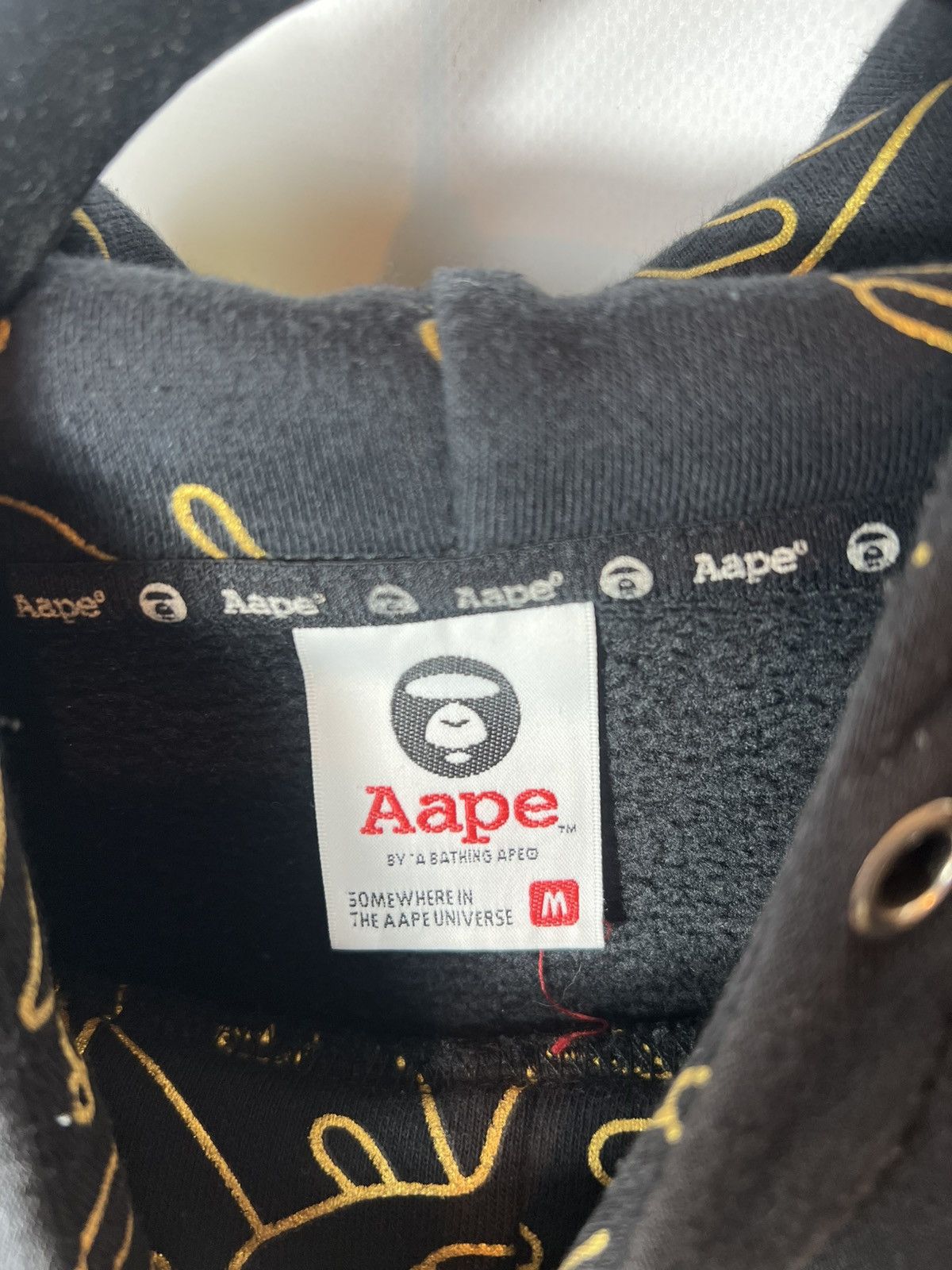 Aape Aape and Planet Earth Gold Outline Double Sleeve Hoodie Size US M / EU 48-50 / 2 - 8 Thumbnail