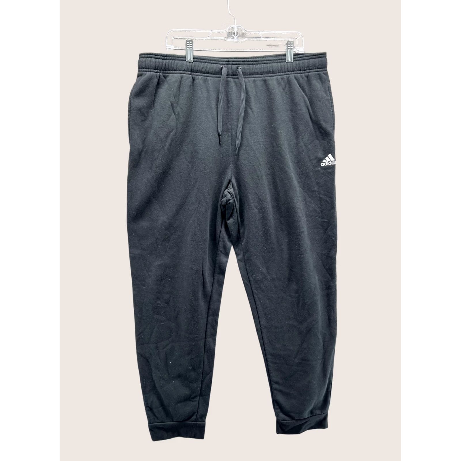 Adidas VINTAGE Adidas Sweatpants Mens XL Black Fleece Jogger Pants Elastic Waist Tapered Pajama Style Sports Golf Size US 36 / EU 52 - 1 Thumbnail