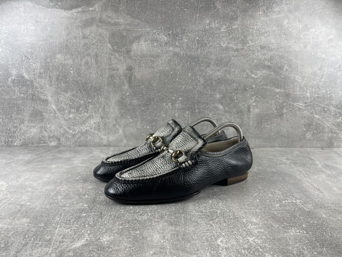 Gucci Gucci Vintage Horsebit Pebbled Leather Loafers Black Size US 7 / EU 40 - 1 Thumbnail