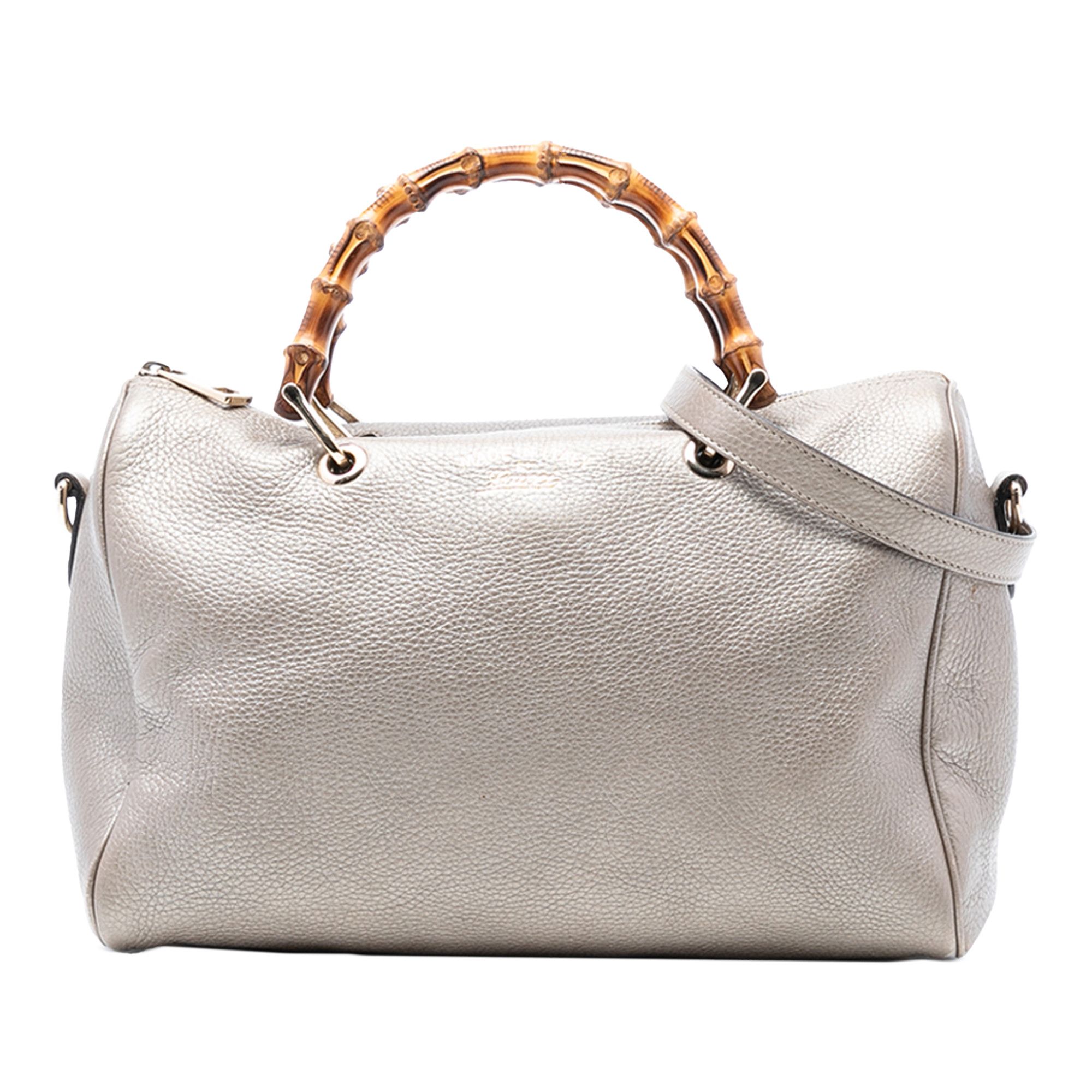 Gucci Gucci Medium Calfskin Bamboo Shopper Boston Bag Size ONE SIZE - 1 Thumbnail