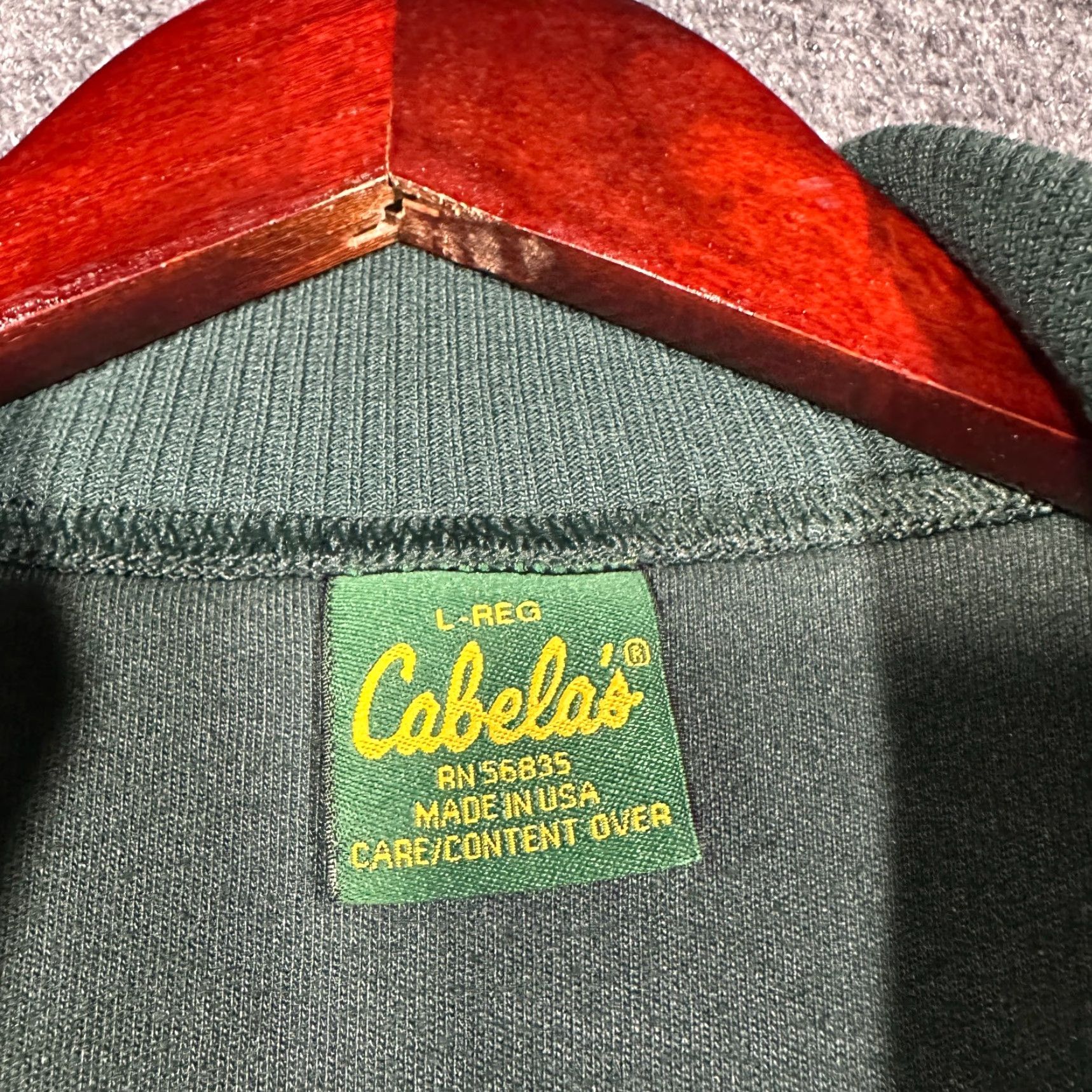 Vintage Cabela's Pullover Mens L Green Knit 1/4 Zip Thumb Holes Ribbed Cuffs Activewear Casual Jacket Shirt Size US L / EU 52-54 / 3 - 5 Thumbnail