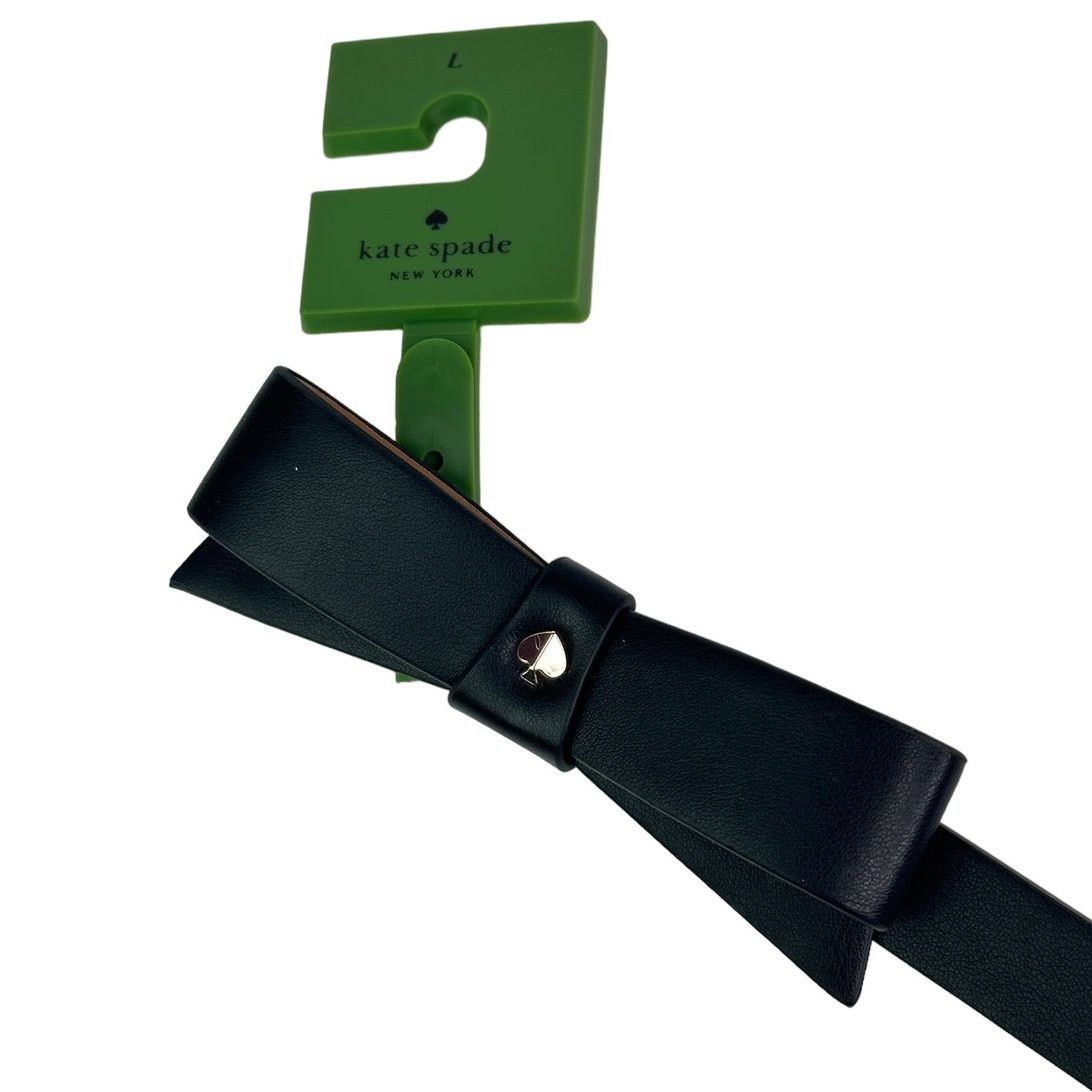 Kate Spade Kate Spade Black Bow with Gold Spade Leather Belt in Large Size ONE SIZE - 8 Thumbnail