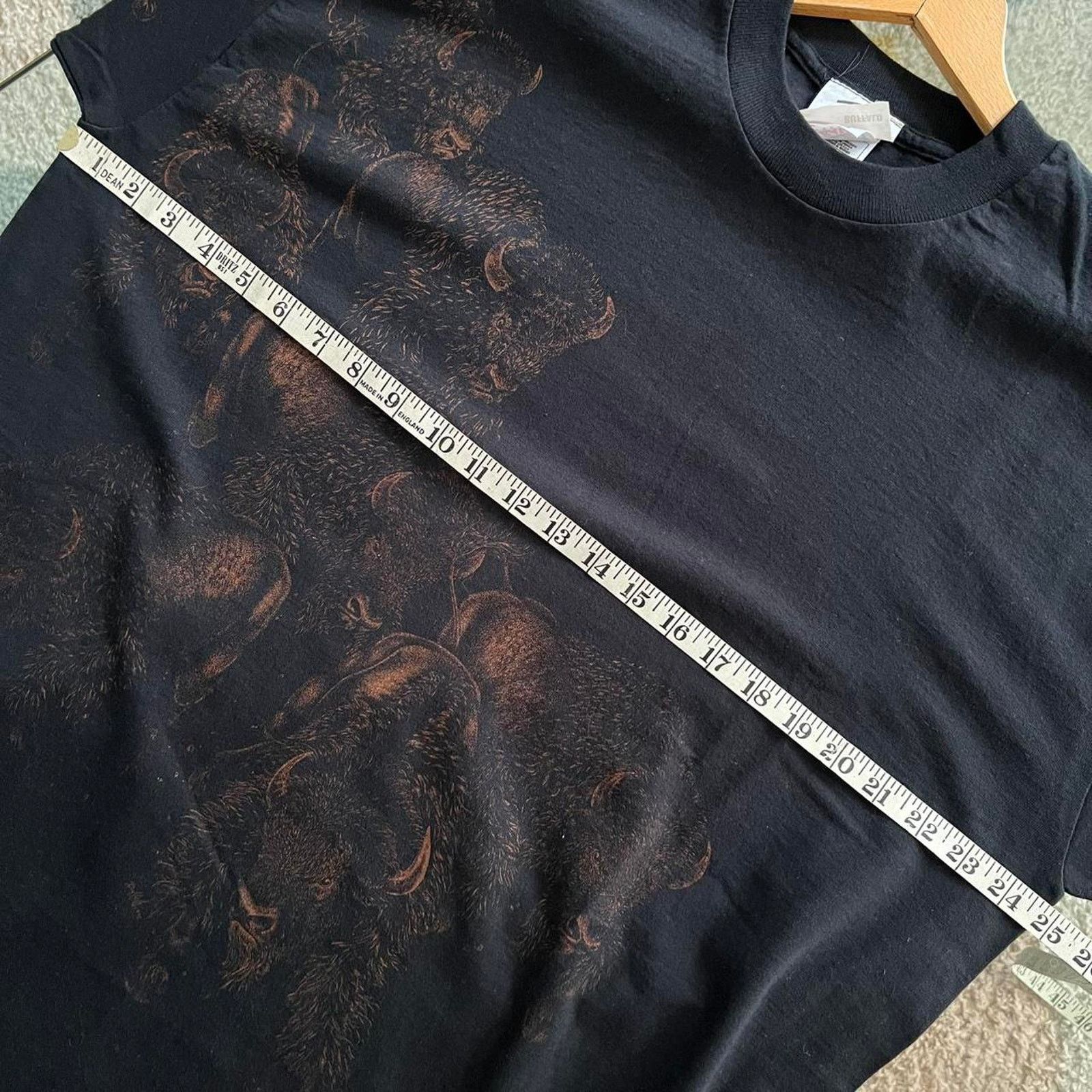 Fruit Of The Loom 1990s Buffalo Stampede Graphic T-Shirt | Nature | Size 2XL Size US XXL / EU 58 / 5 - 7 Thumbnail