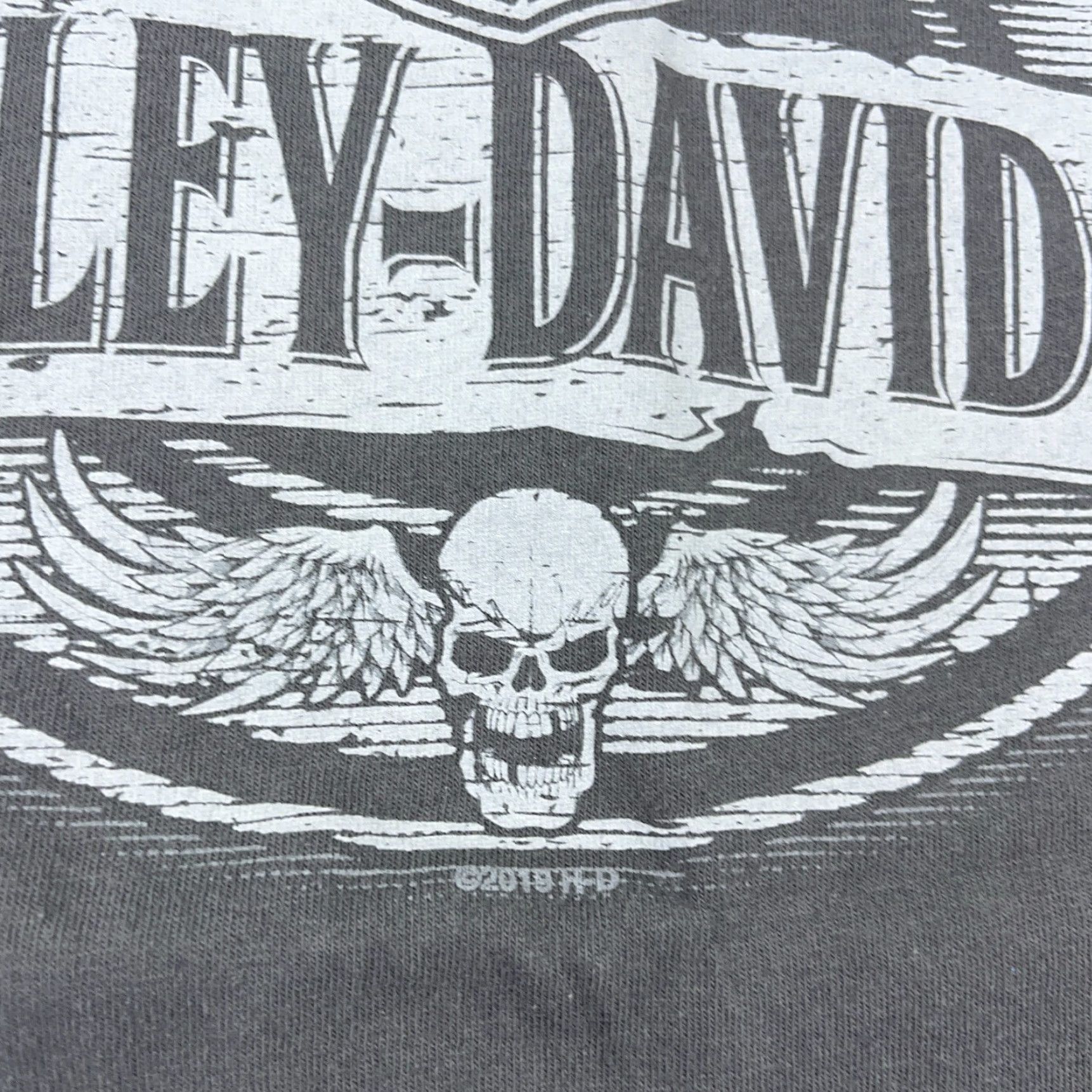 Harley Davidson Harley-Davidson Shirt Men XL Gray Tee Biker Retro Skull USA Flag Adult N89 Size US XL / EU 56 / 4 - 7 Thumbnail