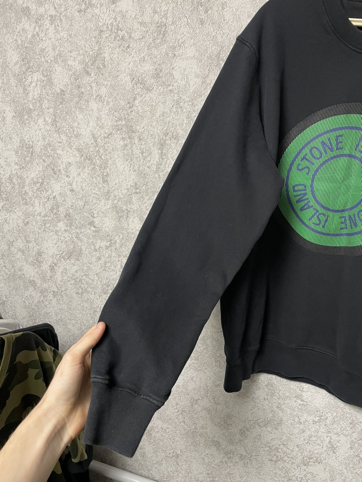 Stone Island Stone Island Big Logo Print Black Sweatshirt Crewneck Size US XL / EU 56 / 4 - 4 Thumbnail