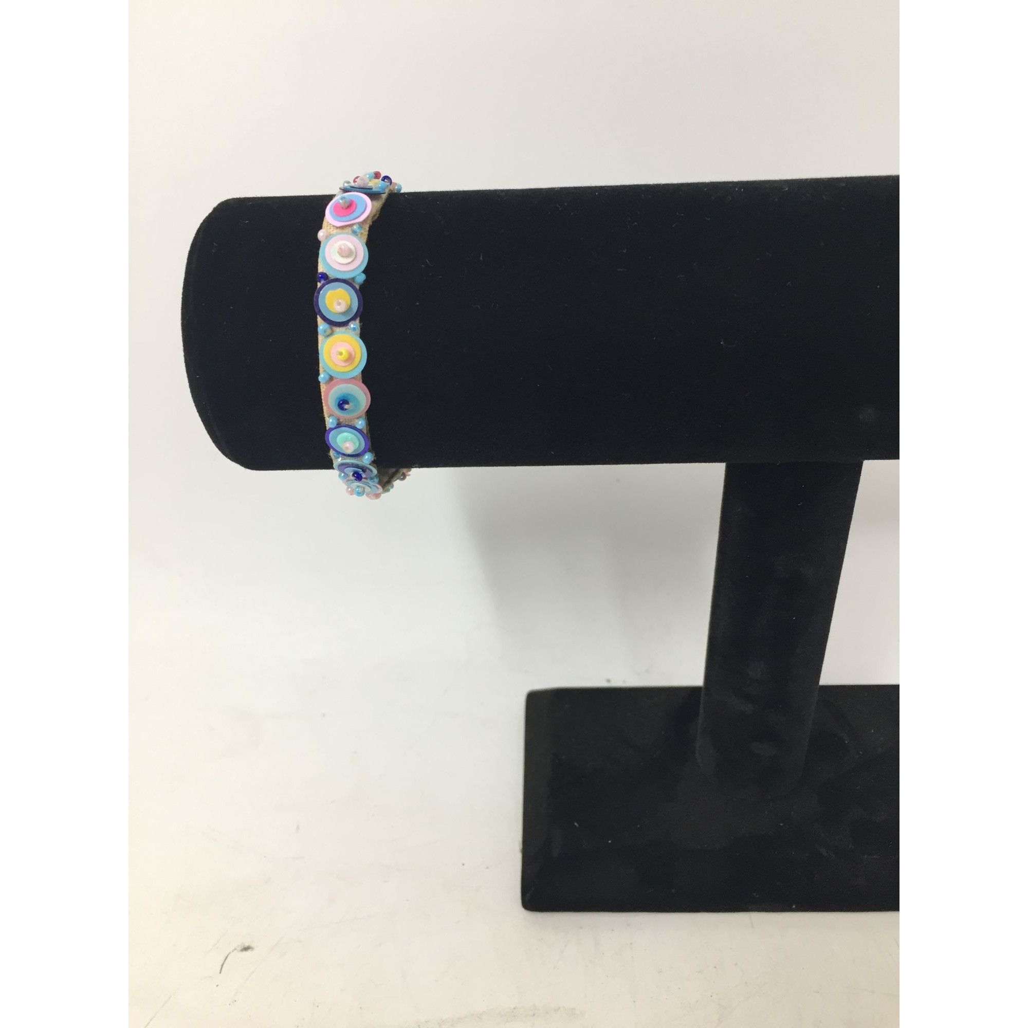 Other Colorful Velveteen Bracelet with Sequins and Glass Size ONE SIZE - 4 Thumbnail