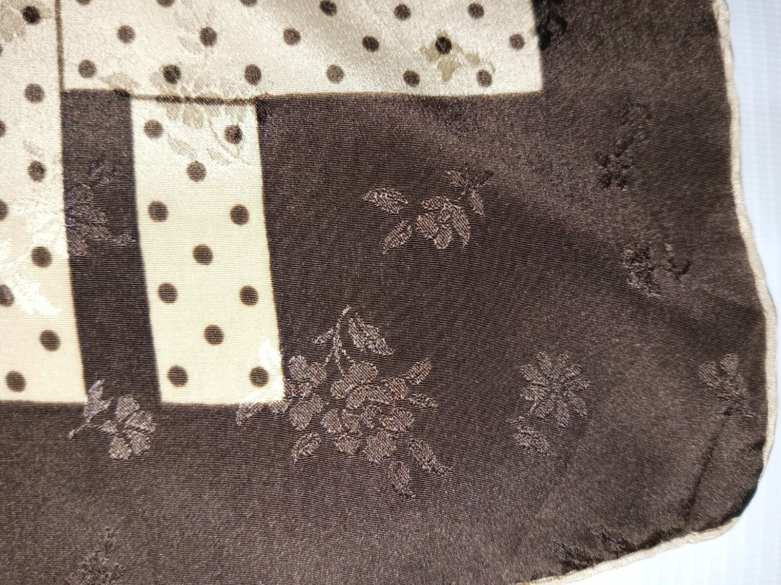 Lanvin LANVIN Paris France Geometric Brown Beige Silk Scarf Size ONE SIZE - 5 Thumbnail