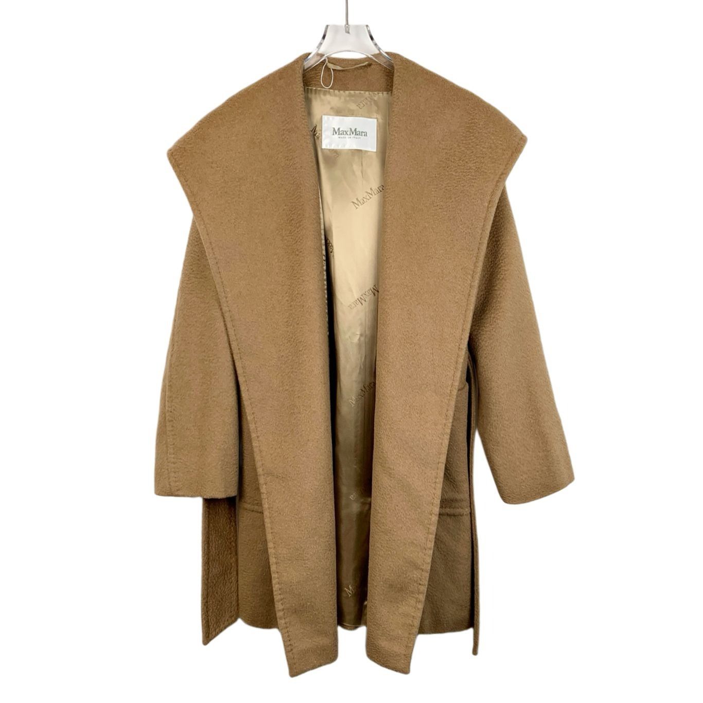 Max Mara Max Mara Brown Camel Wool Hooded Belted Robe Coat Size S / US 4 / IT 40 - 1 Thumbnail