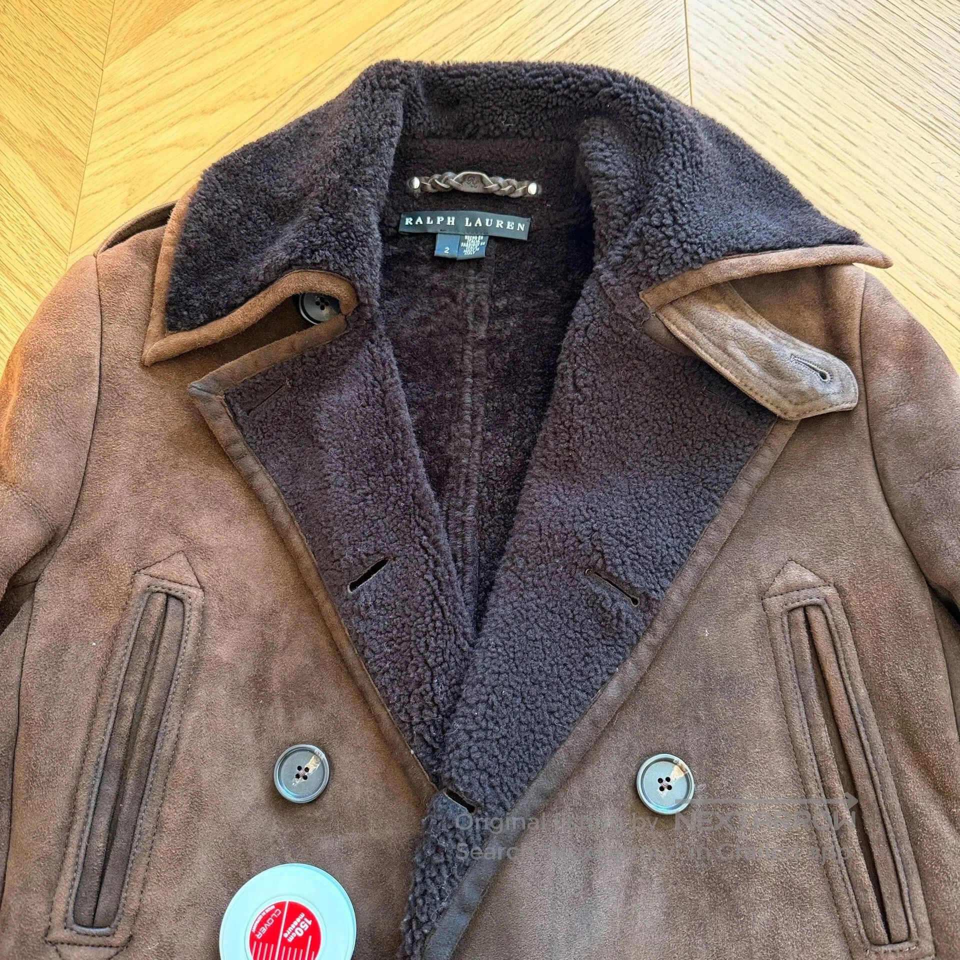 RLX Ralph Lauren Black Shearling Long Coat by Ralph Lauren. Size M / US 6-8 / IT 42-44 - 3 Thumbnail