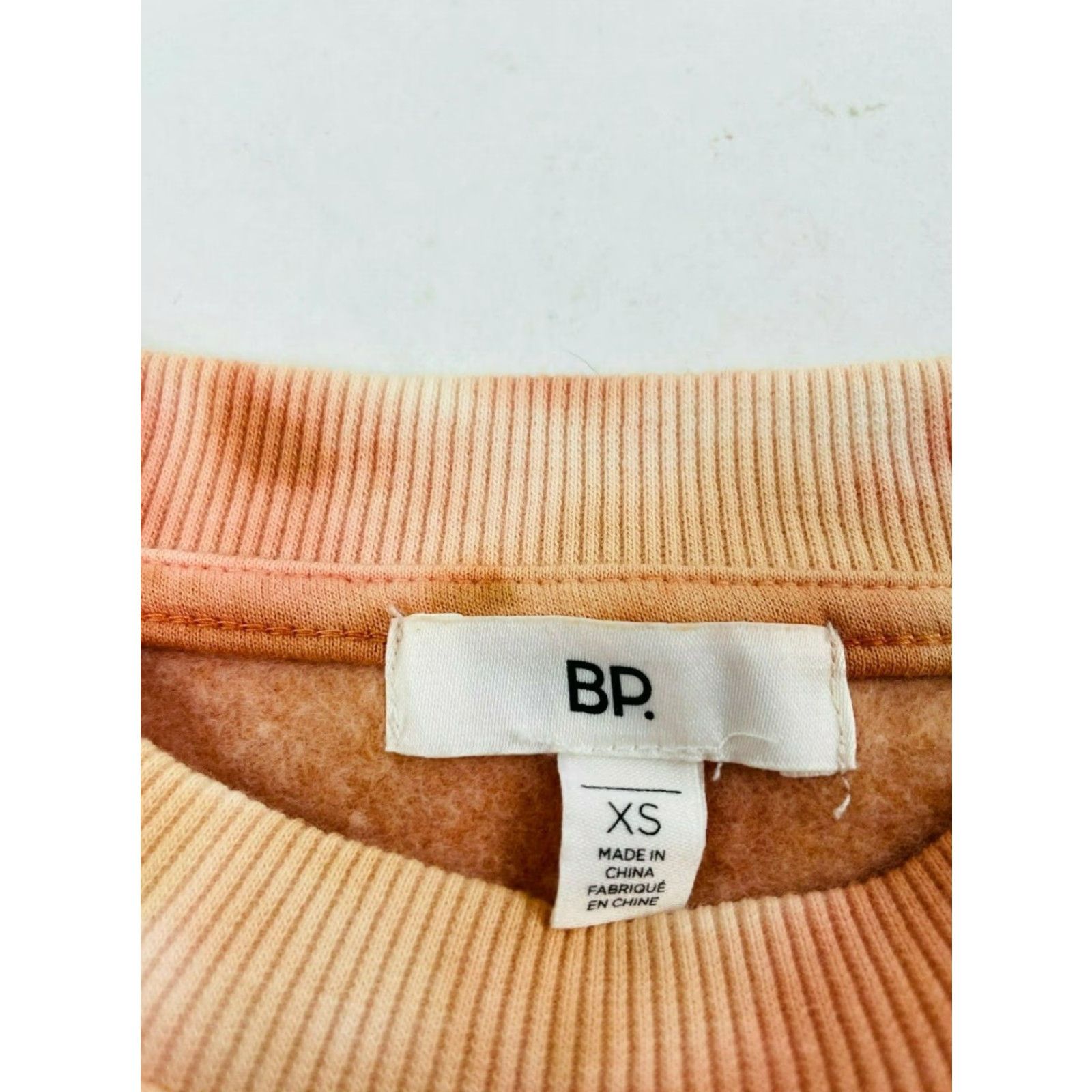 Nordstrom BP Sweatshirt Women's XS Tie Dye Orange Pink Oversized NWT Pullover Crew Neck Cotton Polyester Modern Size XS / US 0-2 / IT 36-38 - 5 Thumbnail