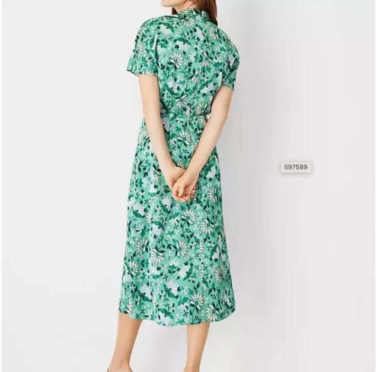 Ann Taylor Ann Taylor Petite Floral Mock Neck Midi Dress/ 12P Size XL / US 12-14 / IT 48-50 - 2 Thumbnail