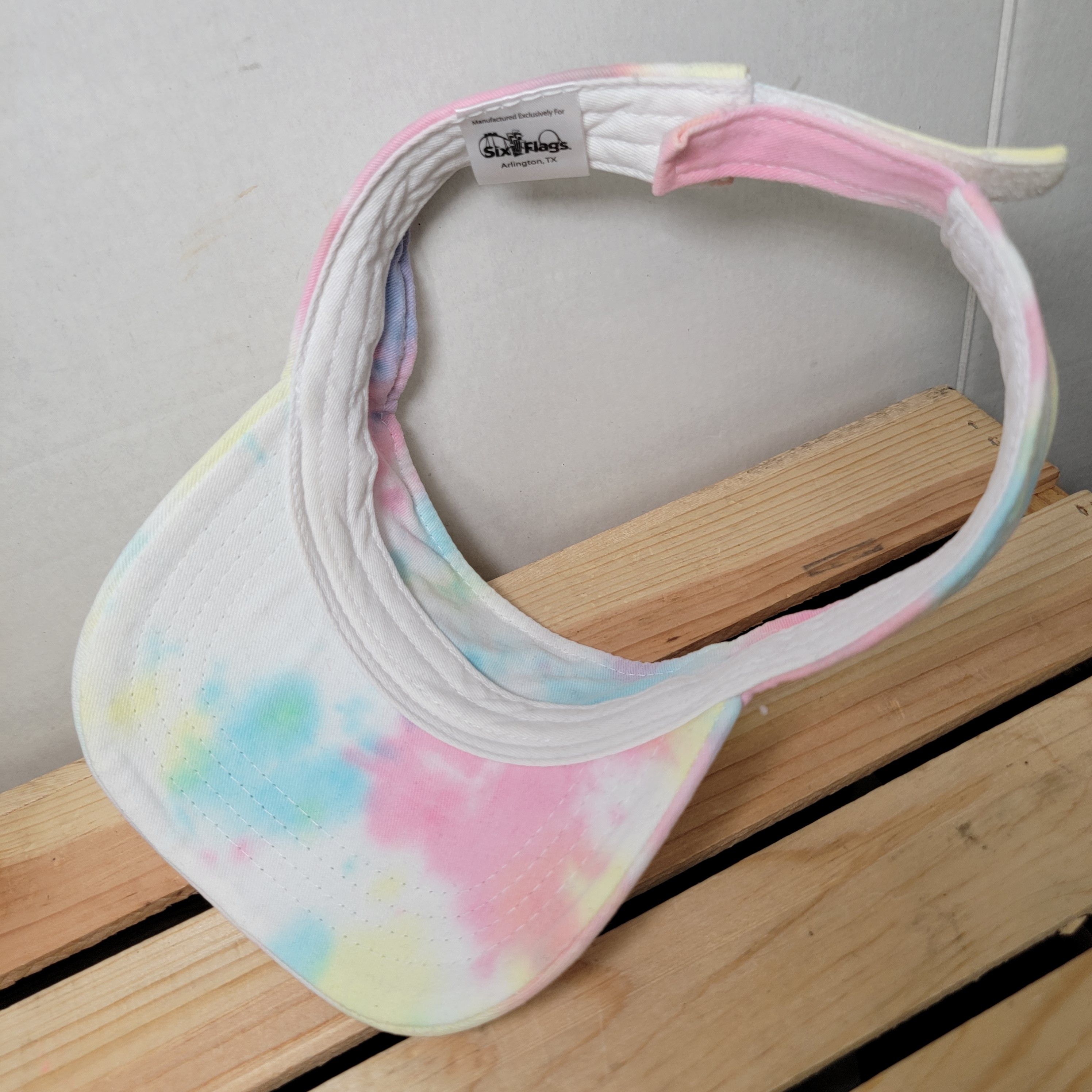 Other Six Flags Fiesta Texas Pastel Tie Dye Adjustable Visor Size ONE SIZE - 6 Thumbnail