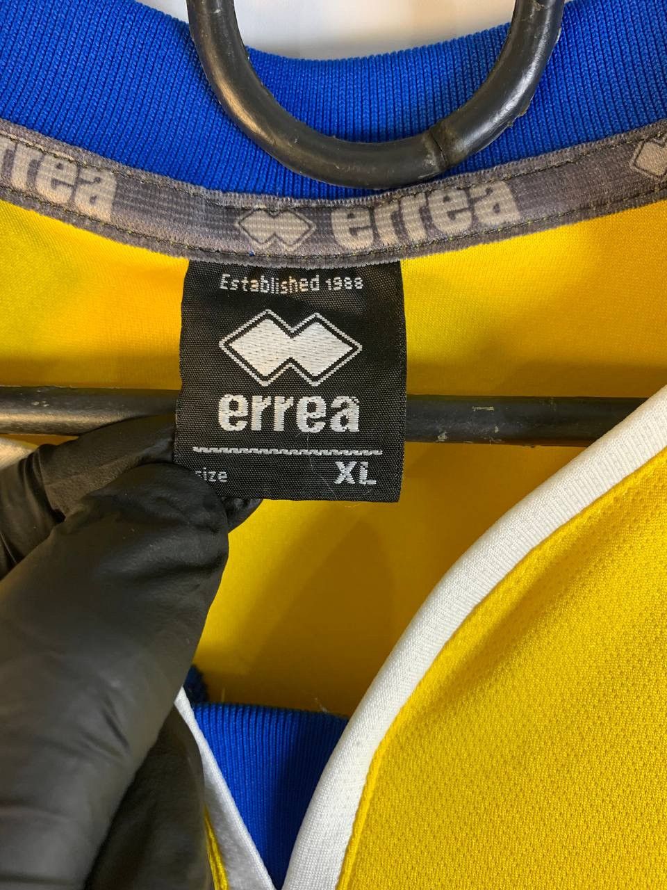 Vintage Errea FC Tibs 1997 Jersey Yellow Soccer Shirt Motif8 Sponsor Size US XL / EU 56 / 4 - 6 Thumbnail