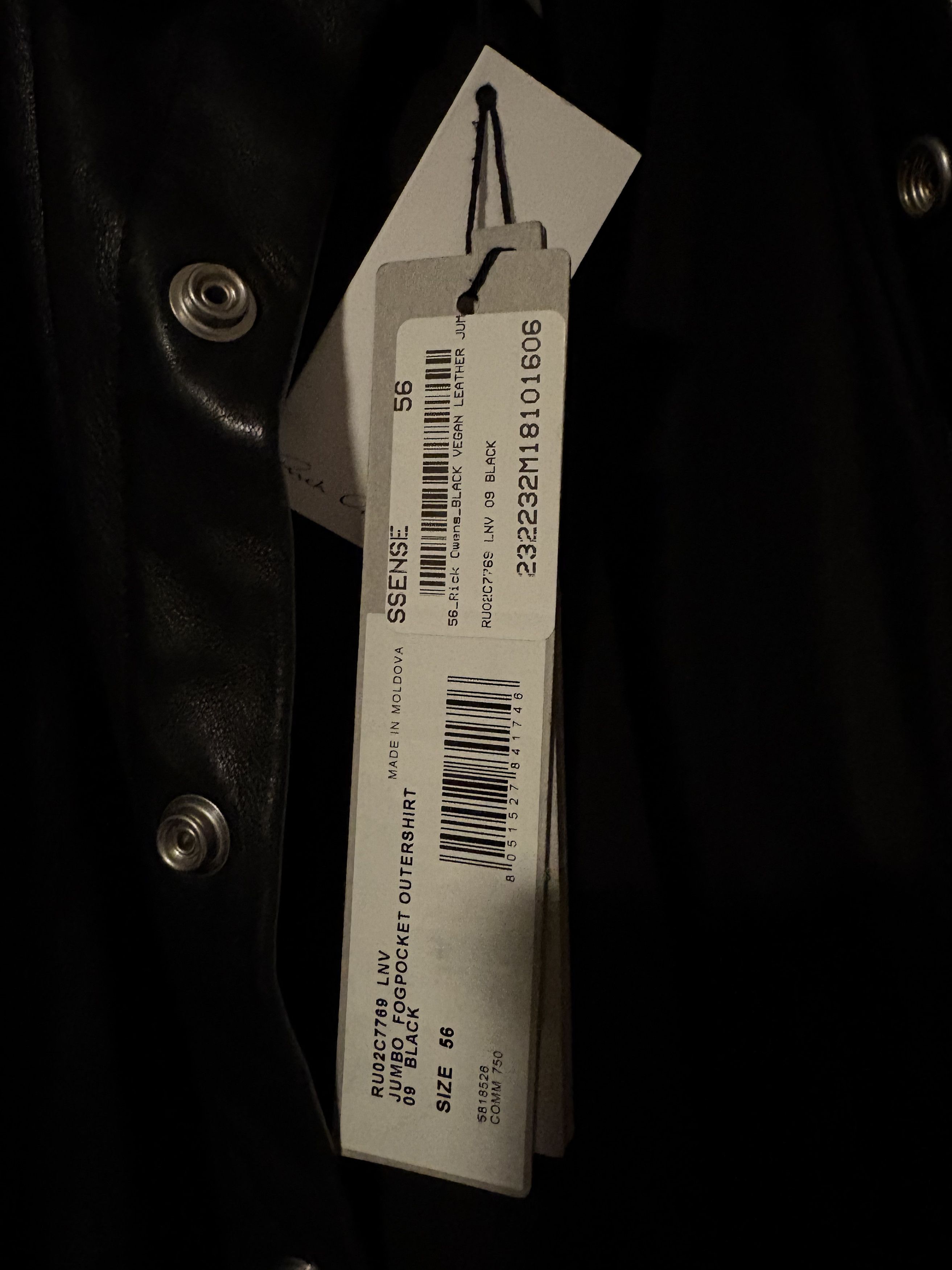 Rick Owens Rick Owens Padded leather “Fog Pocket” overshirt. Size US XL / EU 56 / 4 - 13 Thumbnail