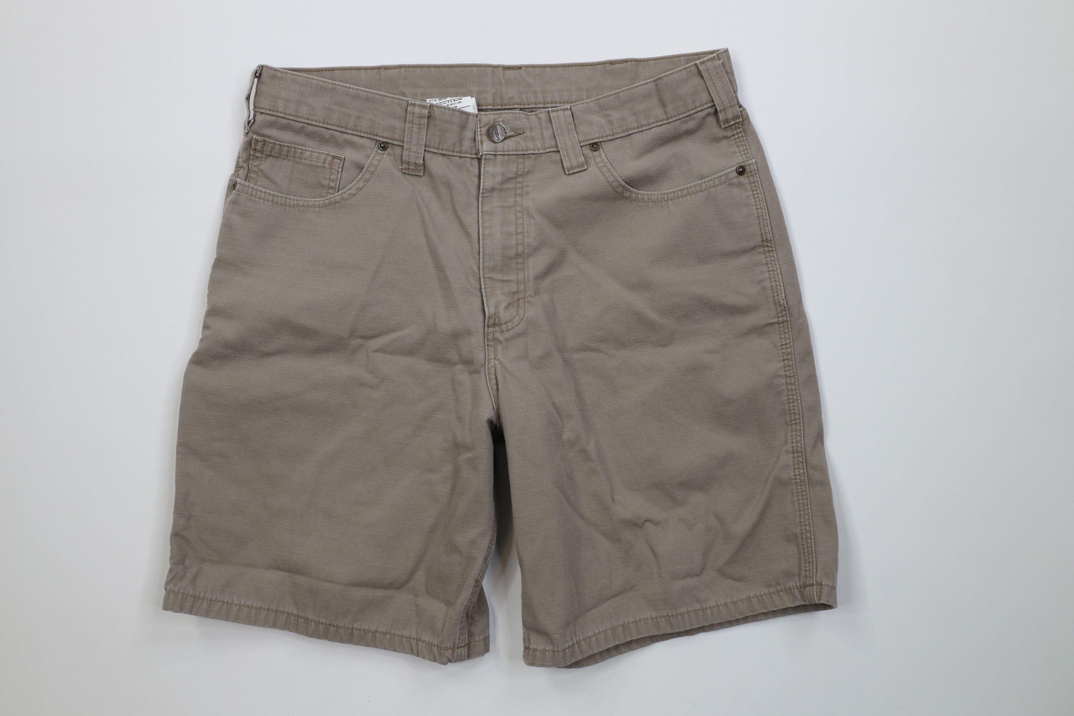 Carhartt Vintage Y2K Carhartt Spell Ripstop Above Knee Shorts Beige Size US 33 - 1 Thumbnail