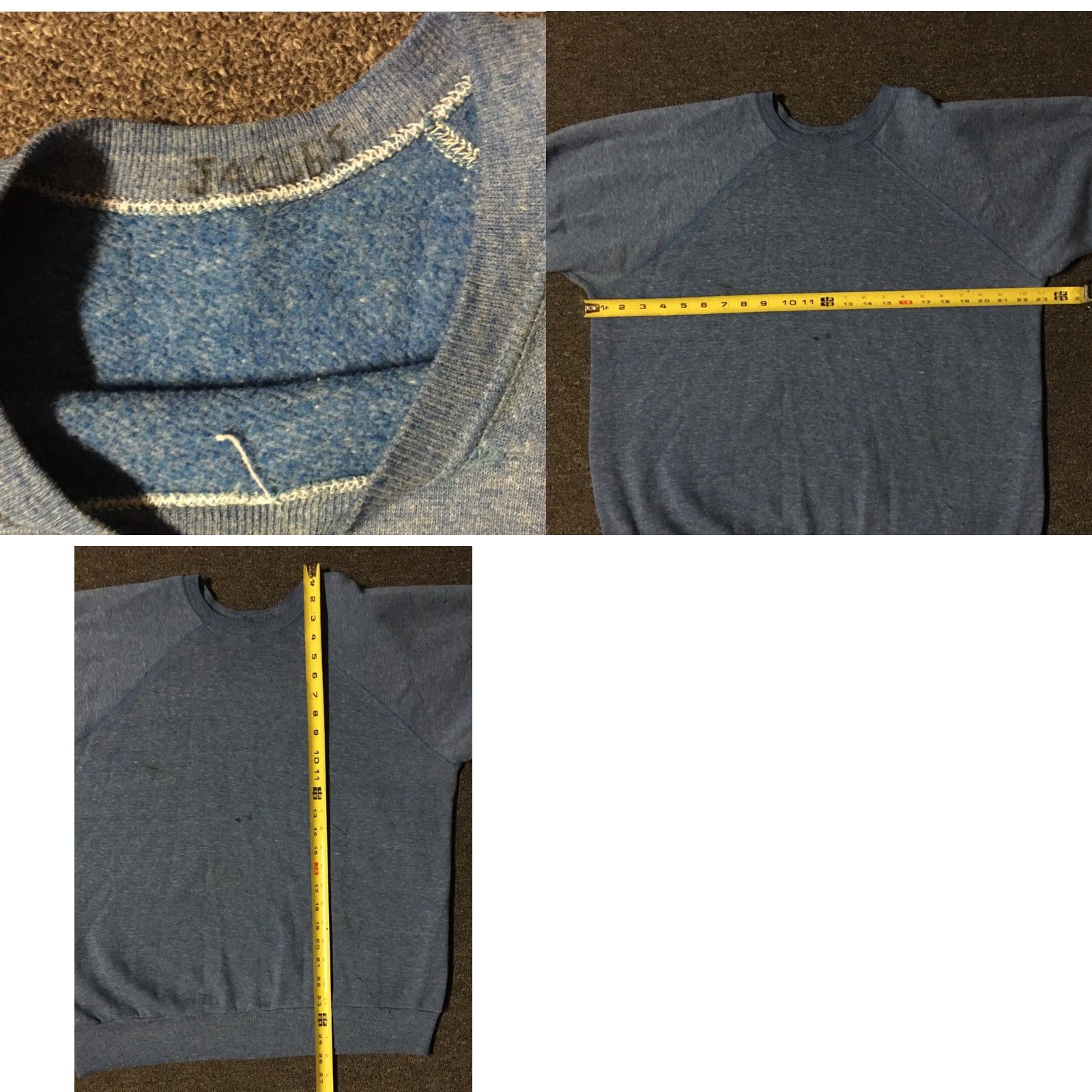 Vintage Vtg American Vintage Sweatshirt M Pullover Distressed Paint Blue 70s 80s Biker Surf Gym 90s College Retro Men Mens Size US M / EU 48-50 / 2 - 8 Thumbnail