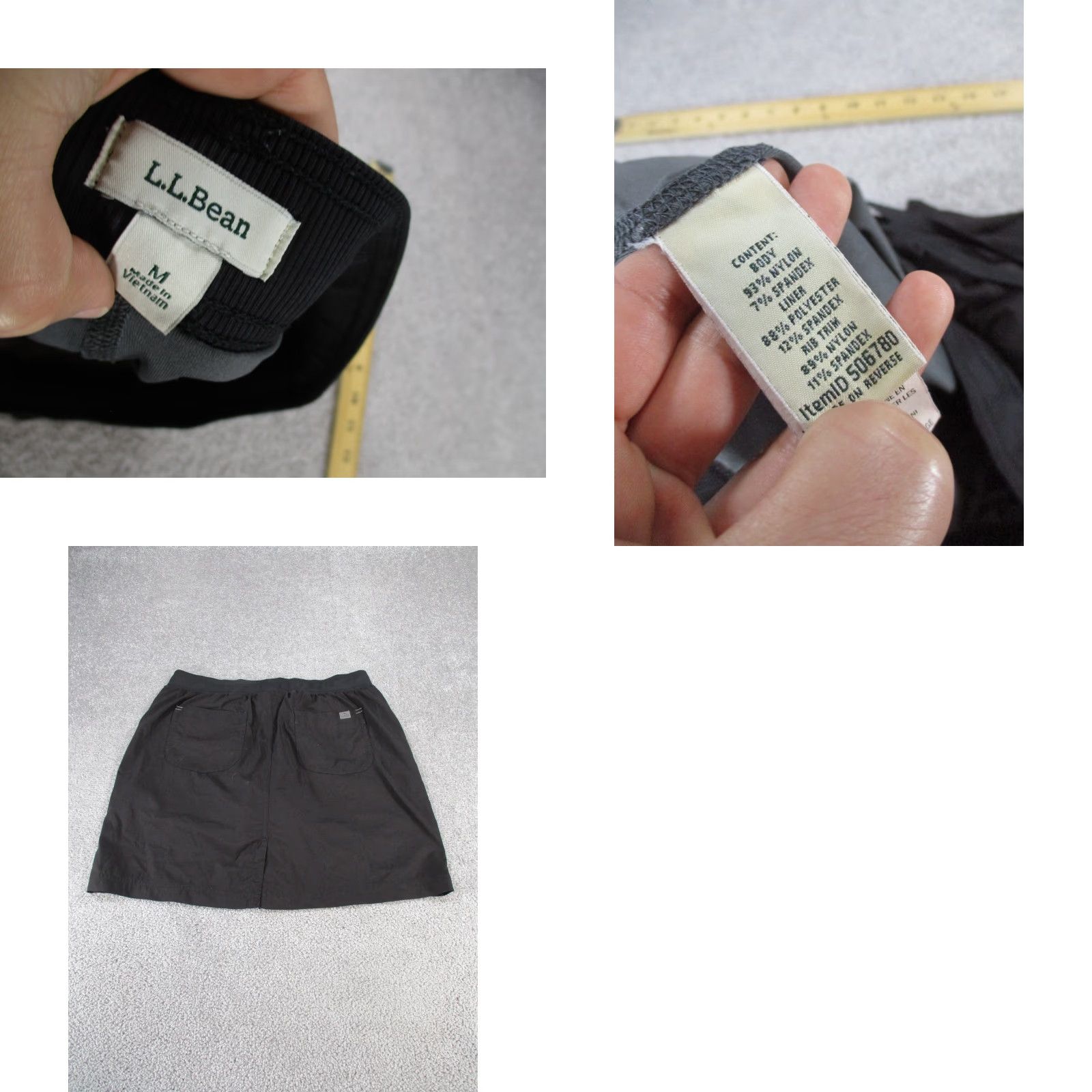 Vintage VINTAGE L.L. Bean Skort Womens Medium Black Nylon Athletic Casual Travel Outdoor Golf Hiking Size ONE SIZE - 8 Thumbnail