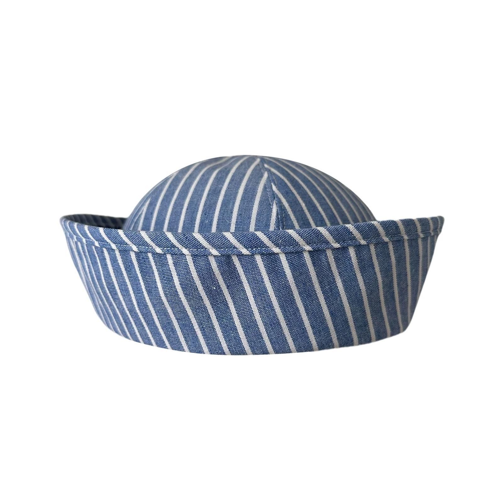 Japanese Brand Retro Blue White Beret Sailor Cap Y2K French Girl Aesthetic Size ONE SIZE - 2 Thumbnail