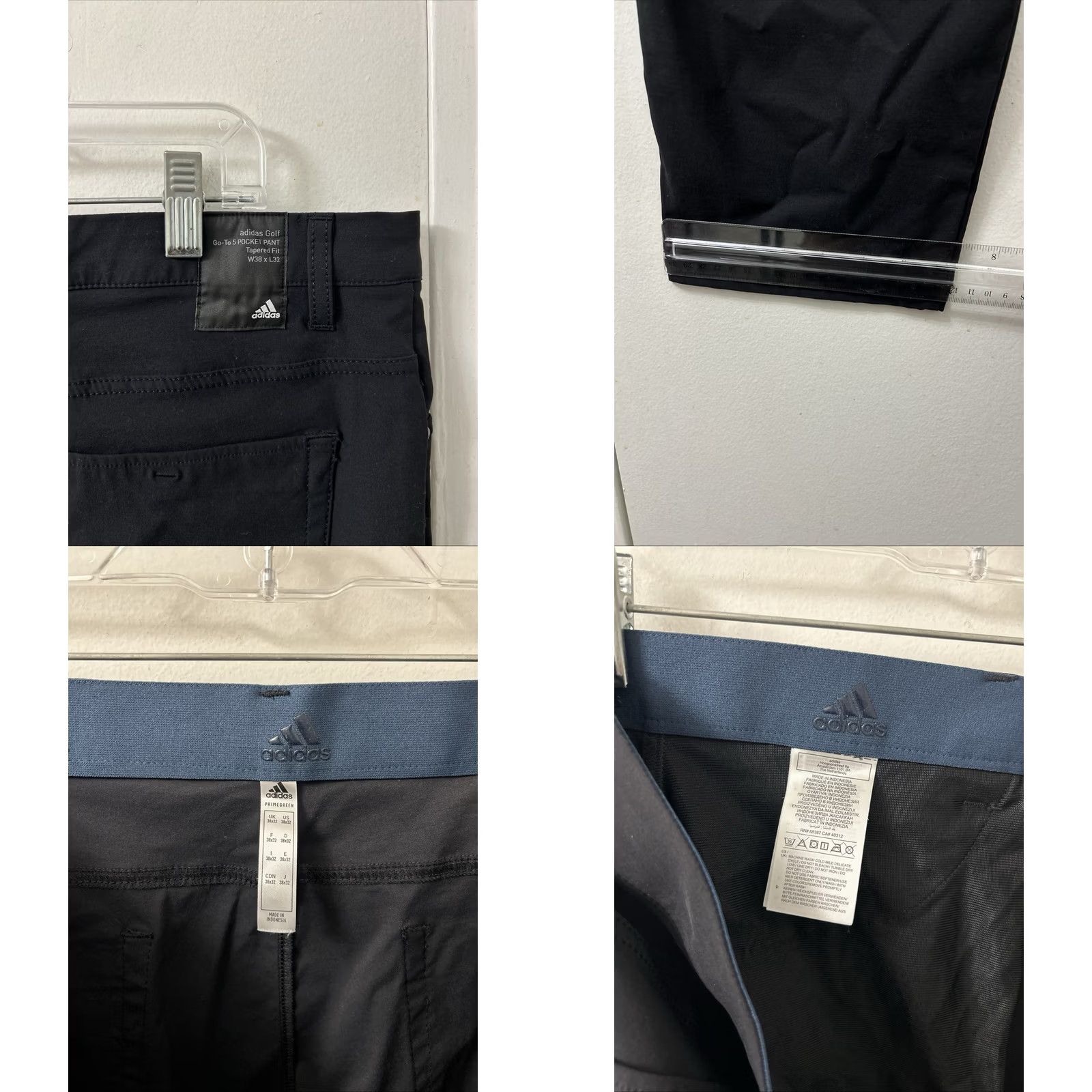 Adidas Adidas Golf Go-To 5 Pocket Pants Mens Size 38x30 Black Tapered Fit Trousers Size US 38 / EU 54 - 8 Thumbnail
