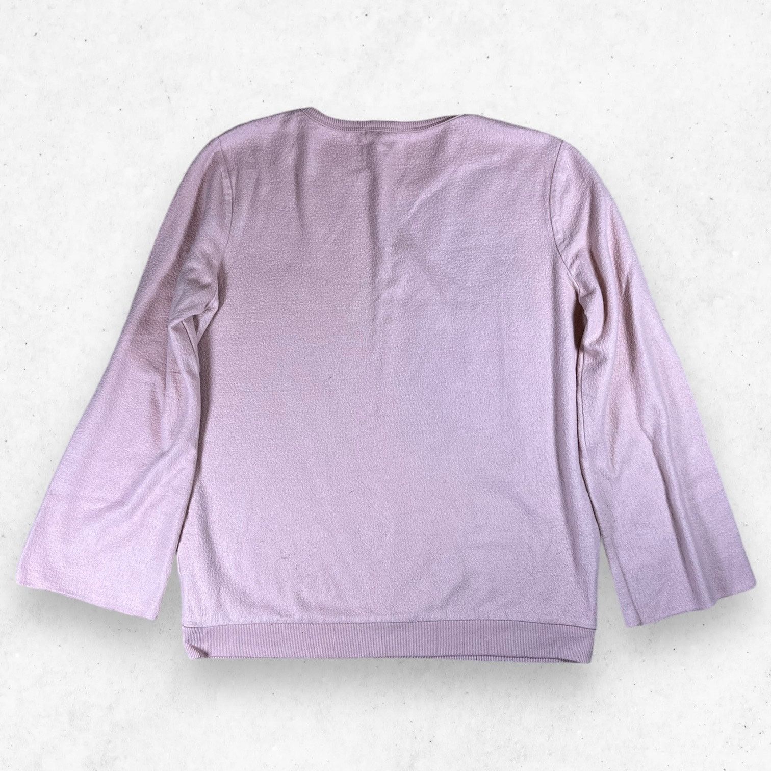 Other Olive+Oak Pink Sweater Women's M Flare Sleeves V/Crew Neck Size M / US 6-8 / IT 42-44 - 2 Thumbnail