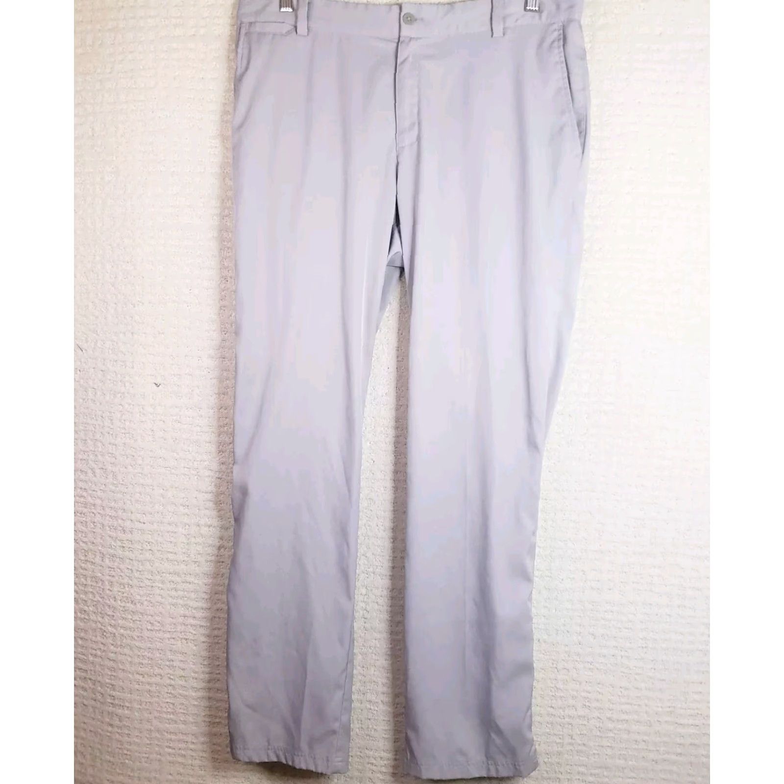 Nike Nike Dri-fit Golf Pants Mens 34x32 Gray Flat Front Regular Inseam 32 Waist 34 Chino Polyester Spandex Logo Button Pockets Size US 34 / EU 50 - 2 Thumbnail