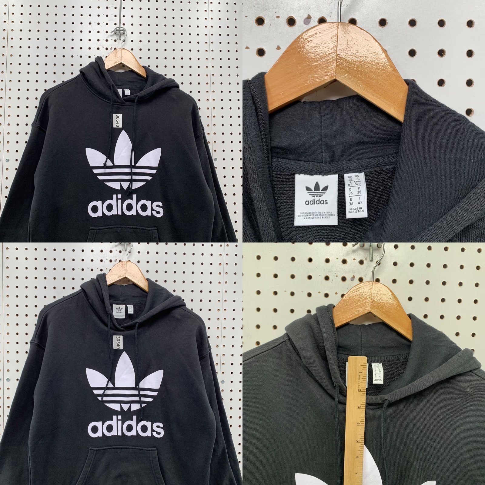 Adidas Adidas Original Trefoil Hoodie Sweatshirt Mens Small Black Huge Logo Size US S / EU 44-46 / 1 - 8 Thumbnail