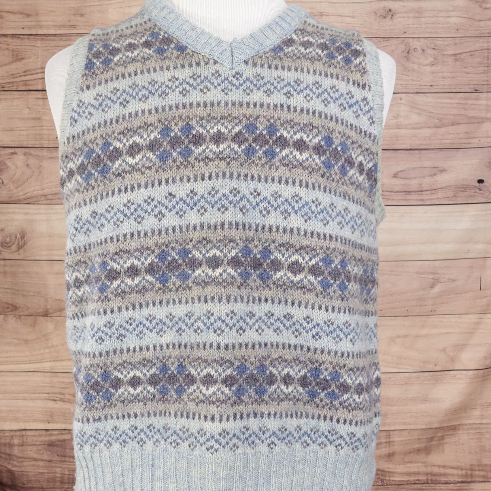 Vintage Vintage WARP TWO Wool Sweater Vest Adult Large Blue 70s 80s Made in USA Mens Size US L / EU 52-54 / 3 - 2 Thumbnail