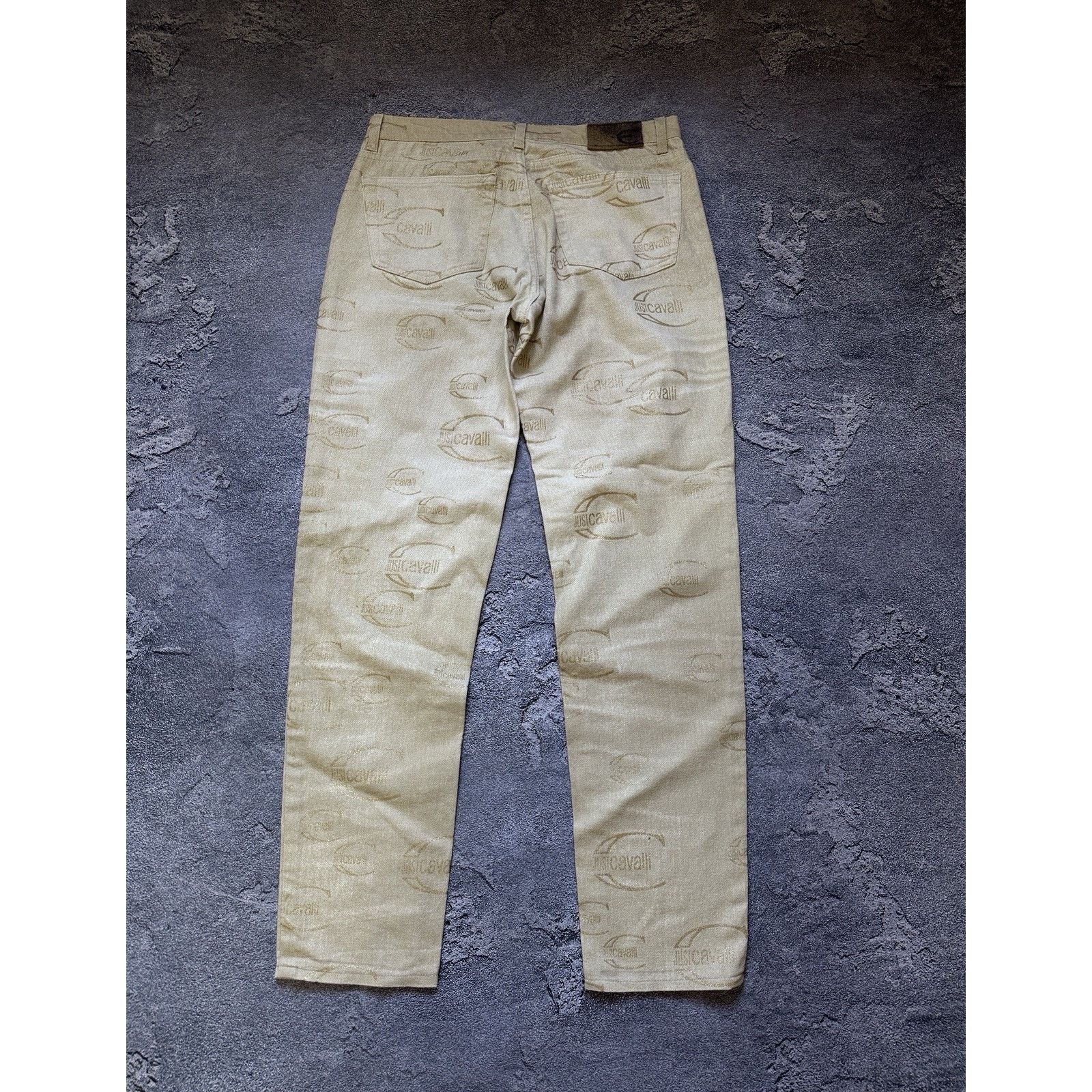 Just Cavalli Vintage Just Cavalli Monogram Mens Gold Jeans Pants Size 28 Size US 28 / EU 44 - 2 Thumbnail