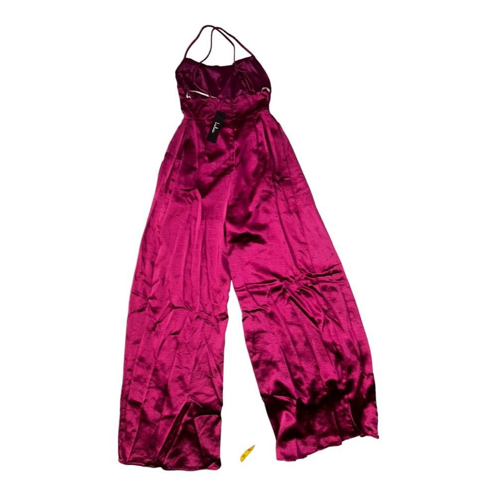 Lulus Lulus NWT Passionate Perfect PinkSatin Split-Leg Jumpsuit XS Size 26" / US 2 / IT 38 - 3 Thumbnail