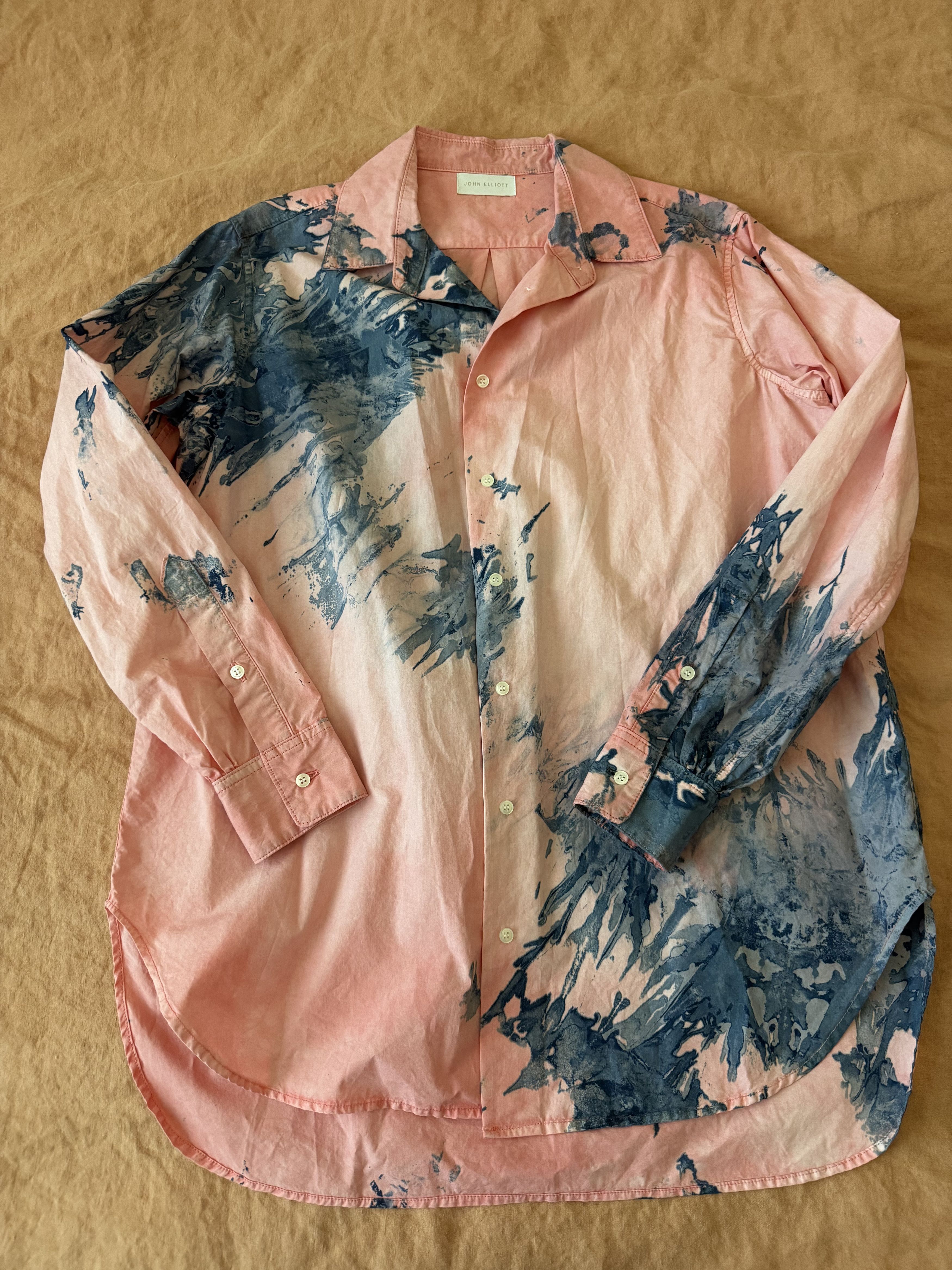 John Elliott Pia Tie Dye Cotton Button-Up Shirt Size XS / US 0-2 / IT 36-38 - 1 Thumbnail