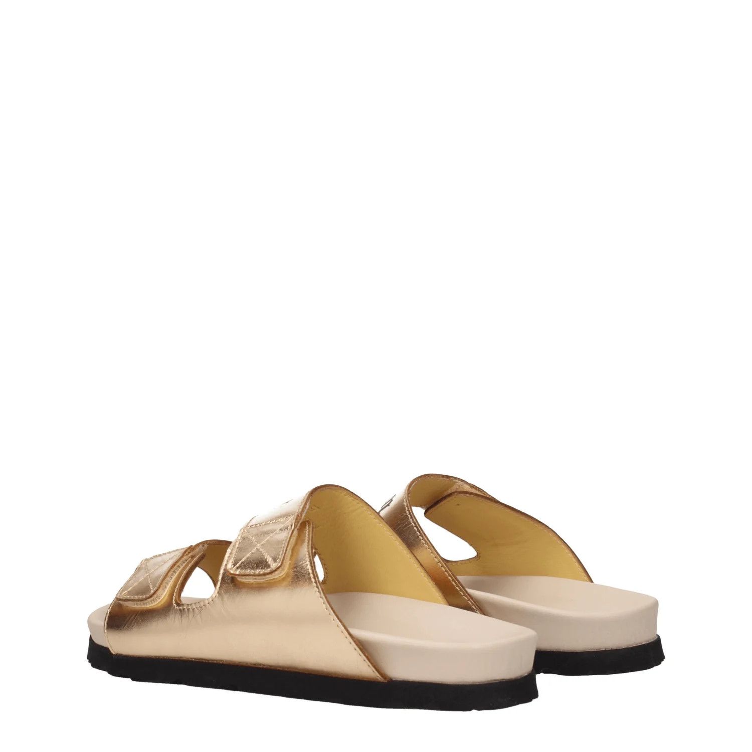 Palm Angels ob1o1e1124 Leather Slippers in Gold Size US 6 / IT 36 - 4 Thumbnail
