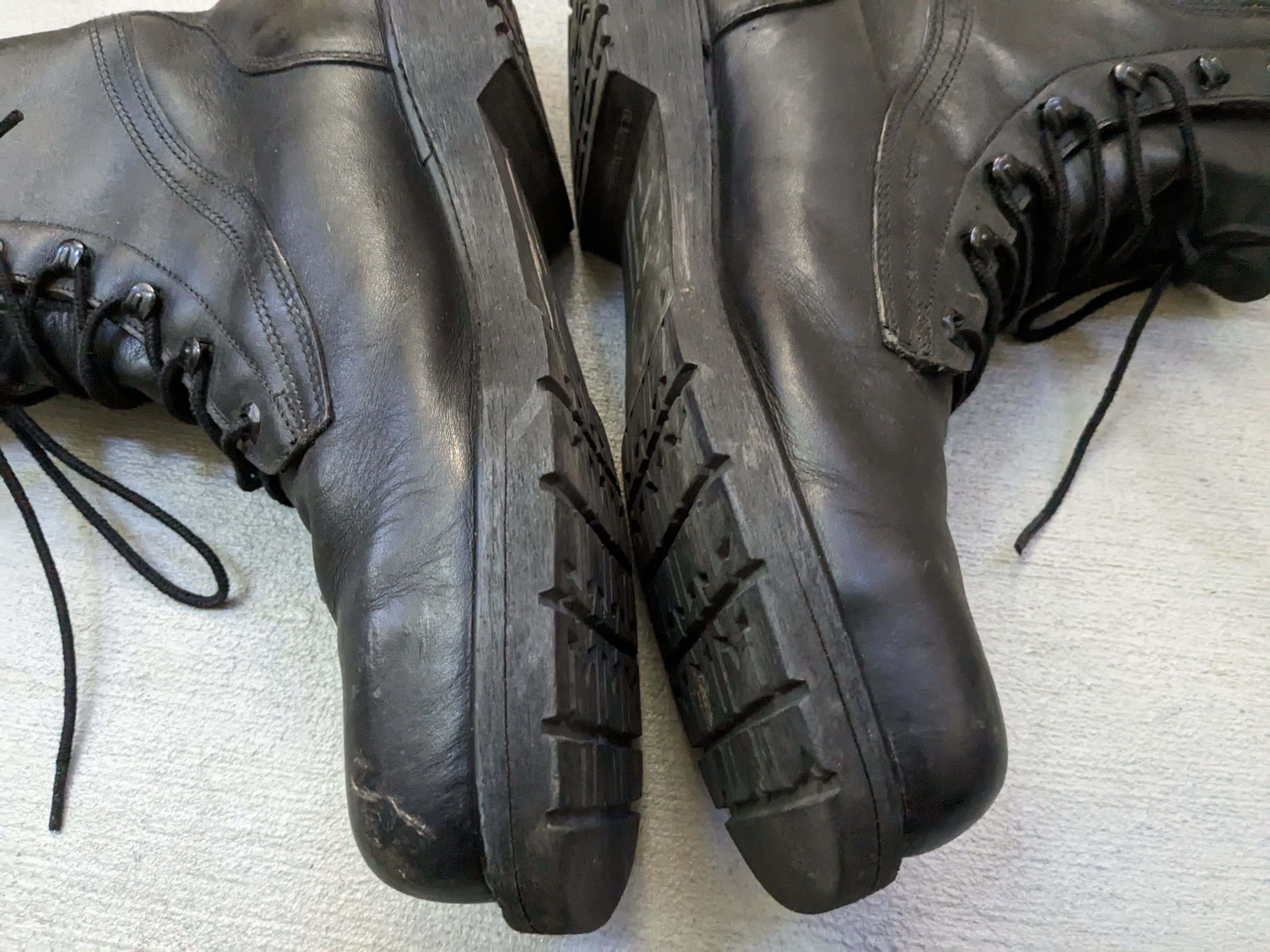 Genuine Leather × Vintage Vintage Combat Boots Black 11.5 Narrow Leather Biker Chunky Size US 11.5 / EU 44-45 - 9 Thumbnail
