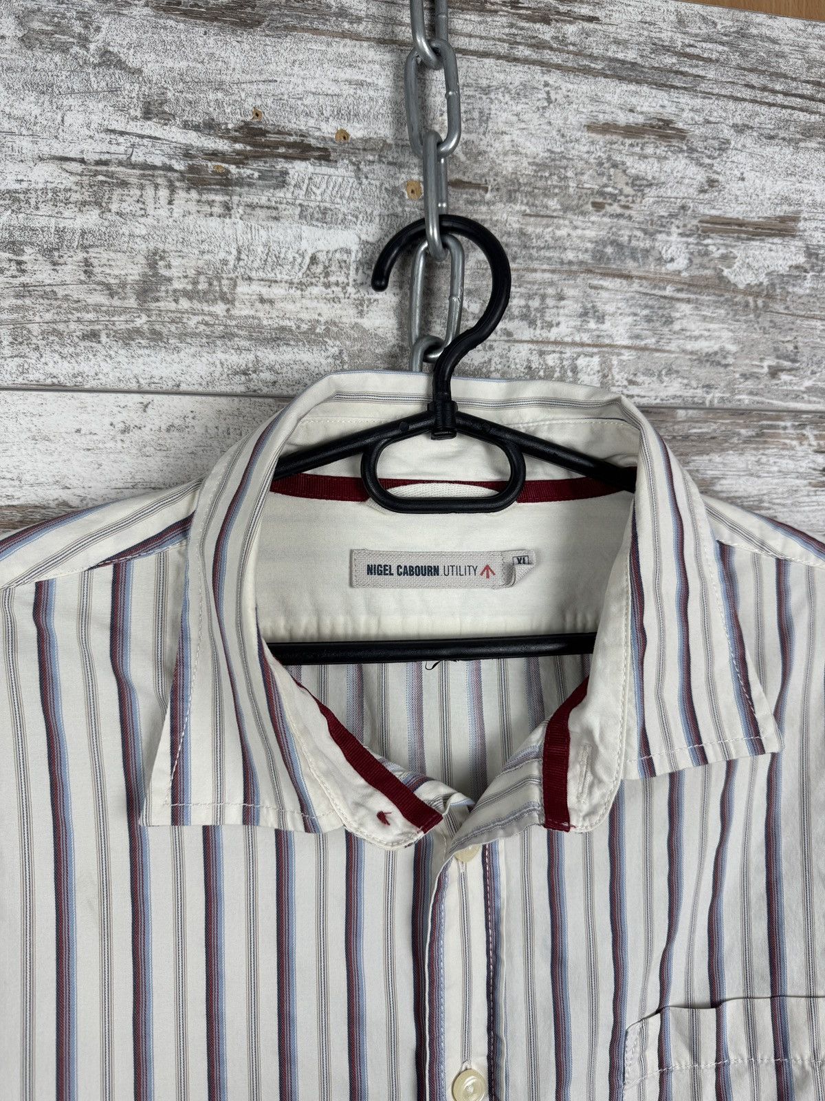 Nigel Cabourn Mens Vintage NIGEL CABOURN UTILITY shirts button up striped Size US XL / EU 56 / 4 - 4 Thumbnail