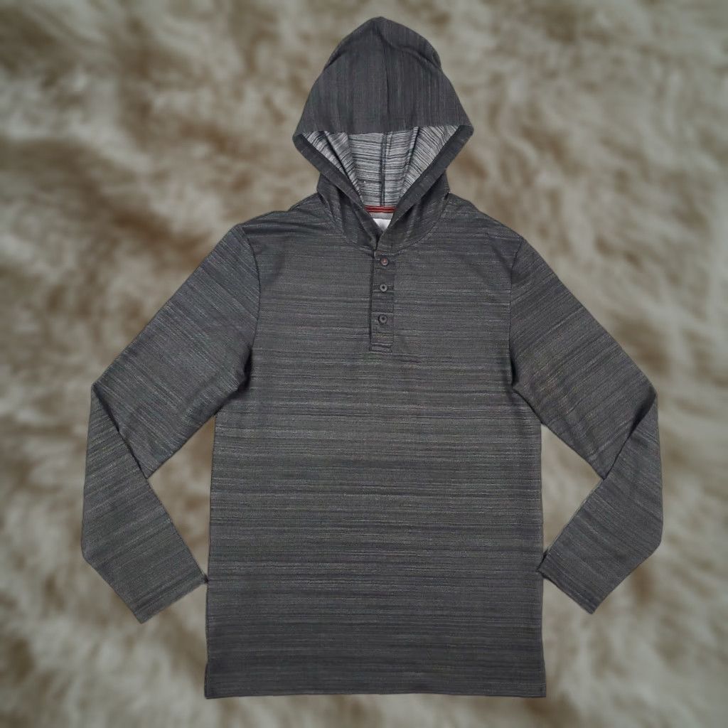 Vintage Craft + Flow Gray Heather Casual Button Long Sleeve Pullover Hoodie Shirt Size S Size US S / EU 44-46 / 1 - 1 Thumbnail