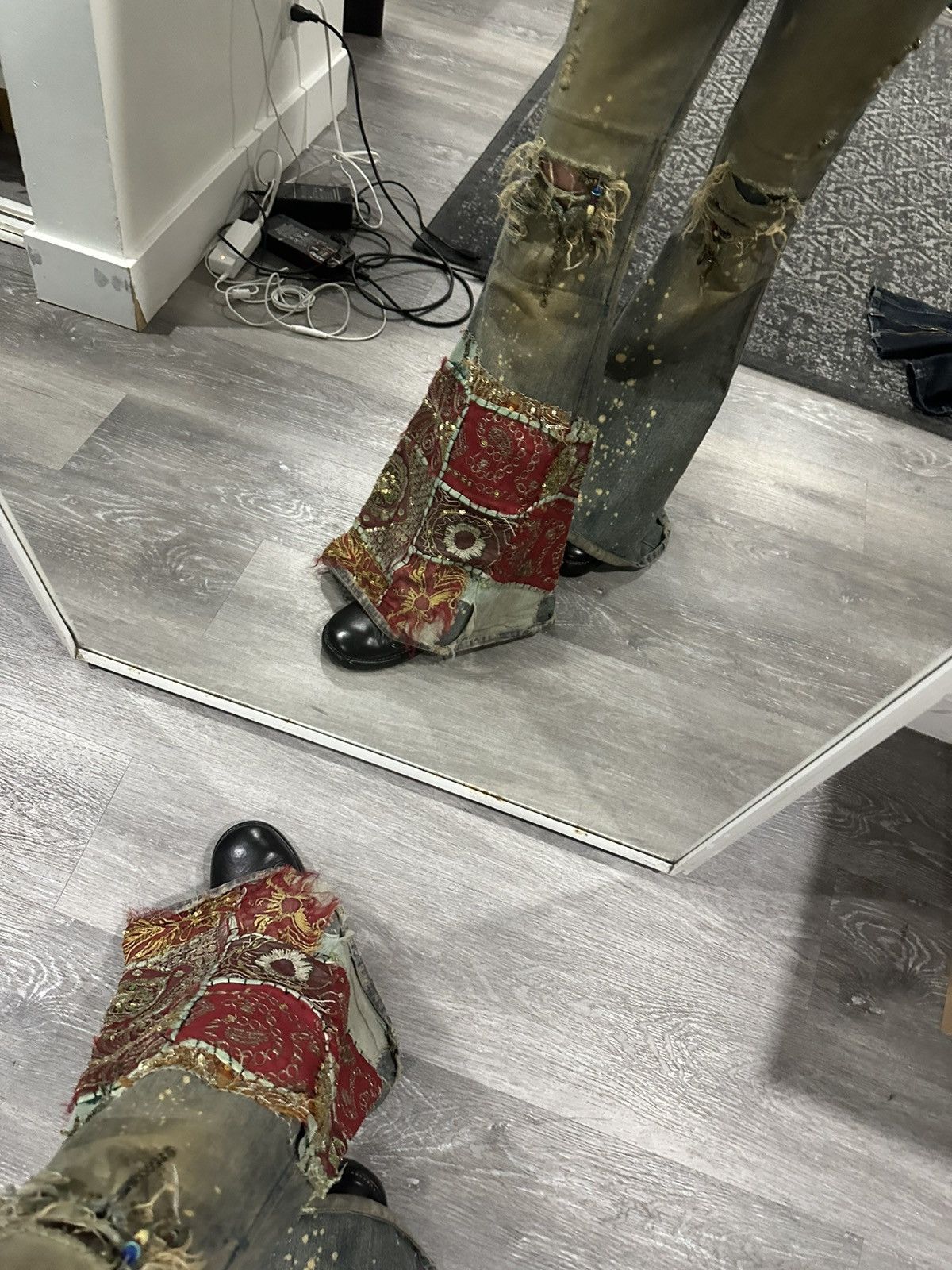 If Six Was Nine If Six Was Nine Ethnic Mudmax Bellbottom Denim Size US 32 / EU 48 - 3 Thumbnail