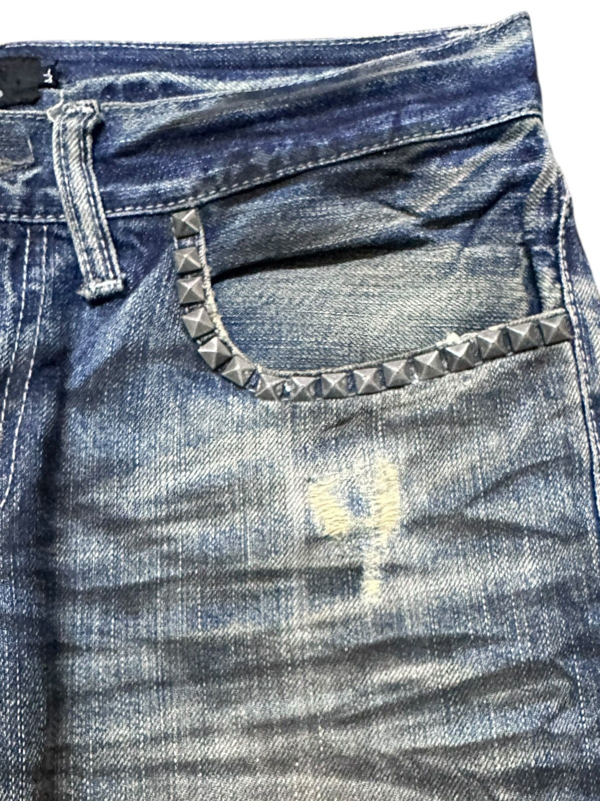 Hysteric Glamour Vintage Cavaria Flare Whiskers Studded Distressed Denim Size US 30 / EU 46 - 5 Thumbnail