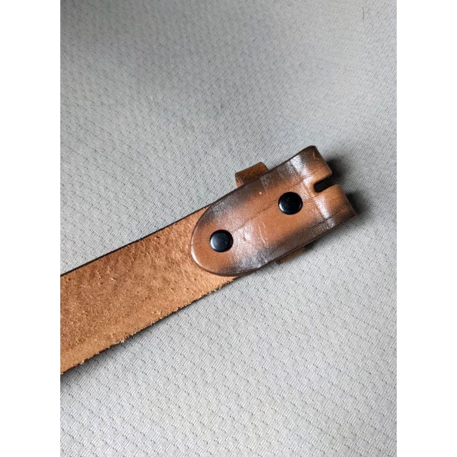 Vintage VINTAGE Brushy Creek Western Belt 28 Brown Leather Tooled Eagle Buckle Men Size 28 - 5 Thumbnail