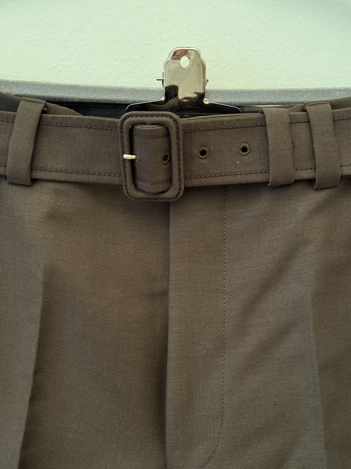 Prada PRADA brown trousers incorporated belt SS19 Size 46S - 5 Thumbnail