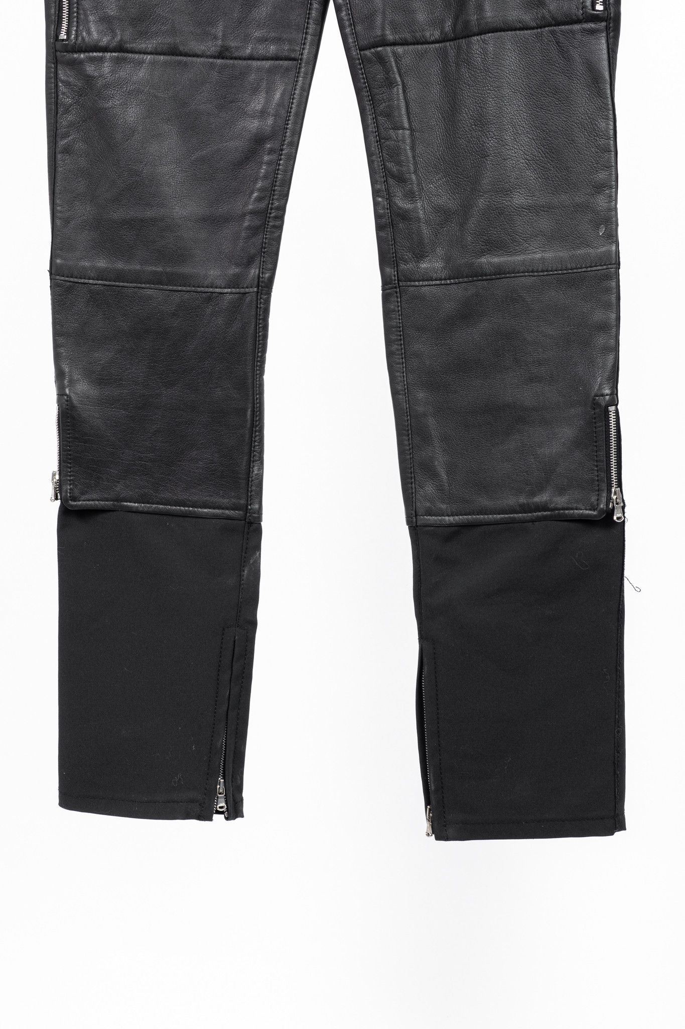 3.1 Phillip Lim 3.1 Phillip Lim PF13 Black Cotton Leather-Trim Skinny Pants Size 26" / US 2 / IT 38 - 5 Thumbnail