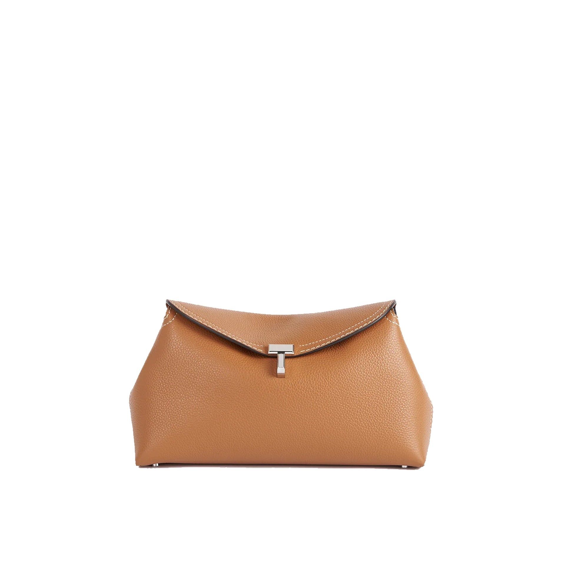 Toteme Toteme T-Lock grained-leather clutch Bag Size ONE SIZE - 1 Thumbnail