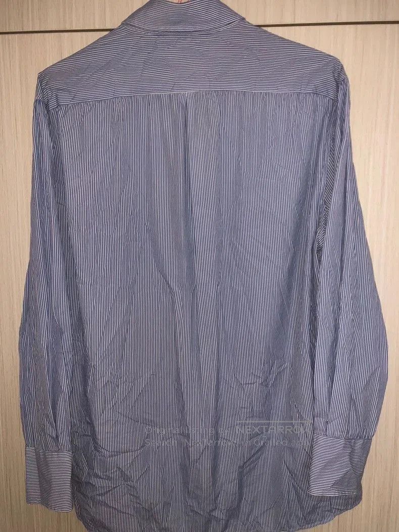 Brunello Cucinelli Brunello Cucinelli Blue Stripe Slim Shirt. Size US L / EU 52-54 / 3 - 2 Thumbnail